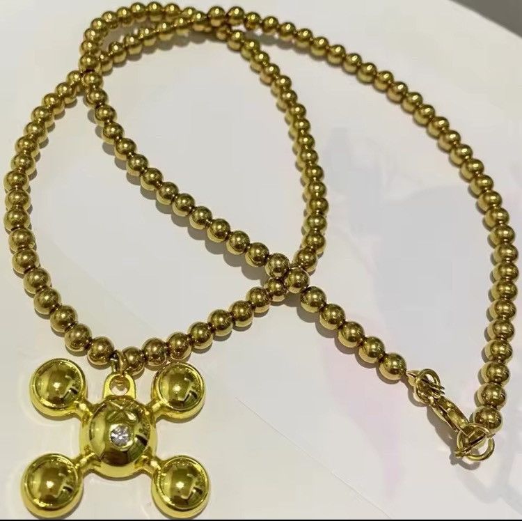 Jewelry Round Bead Chain Quadangle Ball Pendant Size ONE SIZE - 1 Thumbnail