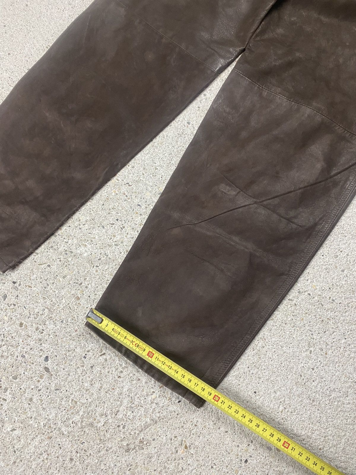 Vintage Vintage brown leather pants japan style baggy Size US 38 / EU 54 - 12 Thumbnail