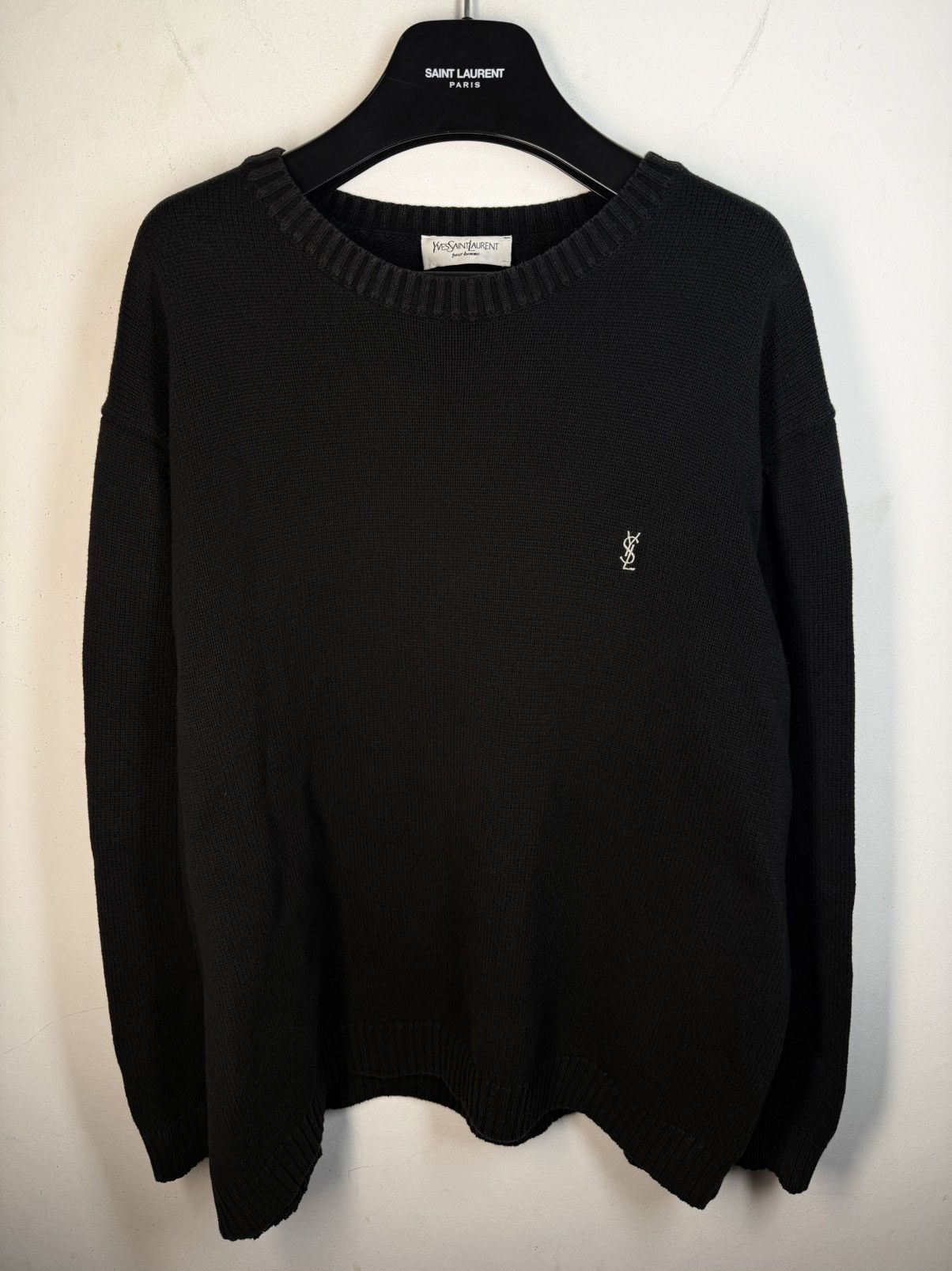 Yves Saint Laurent Black YSL Sweater Knit Vintage Yves Saint Laurent Sweatshirt Size US L / EU 52-54 / 3 - 2 Thumbnail