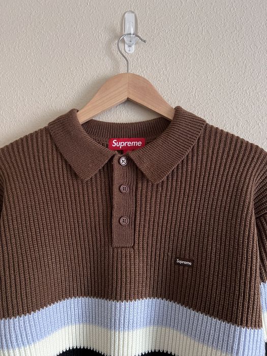 Supreme Supreme Small Box Logo Polo Sweater in Brown | Grailed