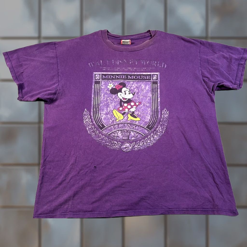 Disney VINTAGE Disney Designs Shirt 2XL Purple Minnie Mouse USA Made Women Short Sleeve Crew Neck Cotton Knit Pullover Size XXL / US 16-18 / IT 52-54 - 1 Thumbnail