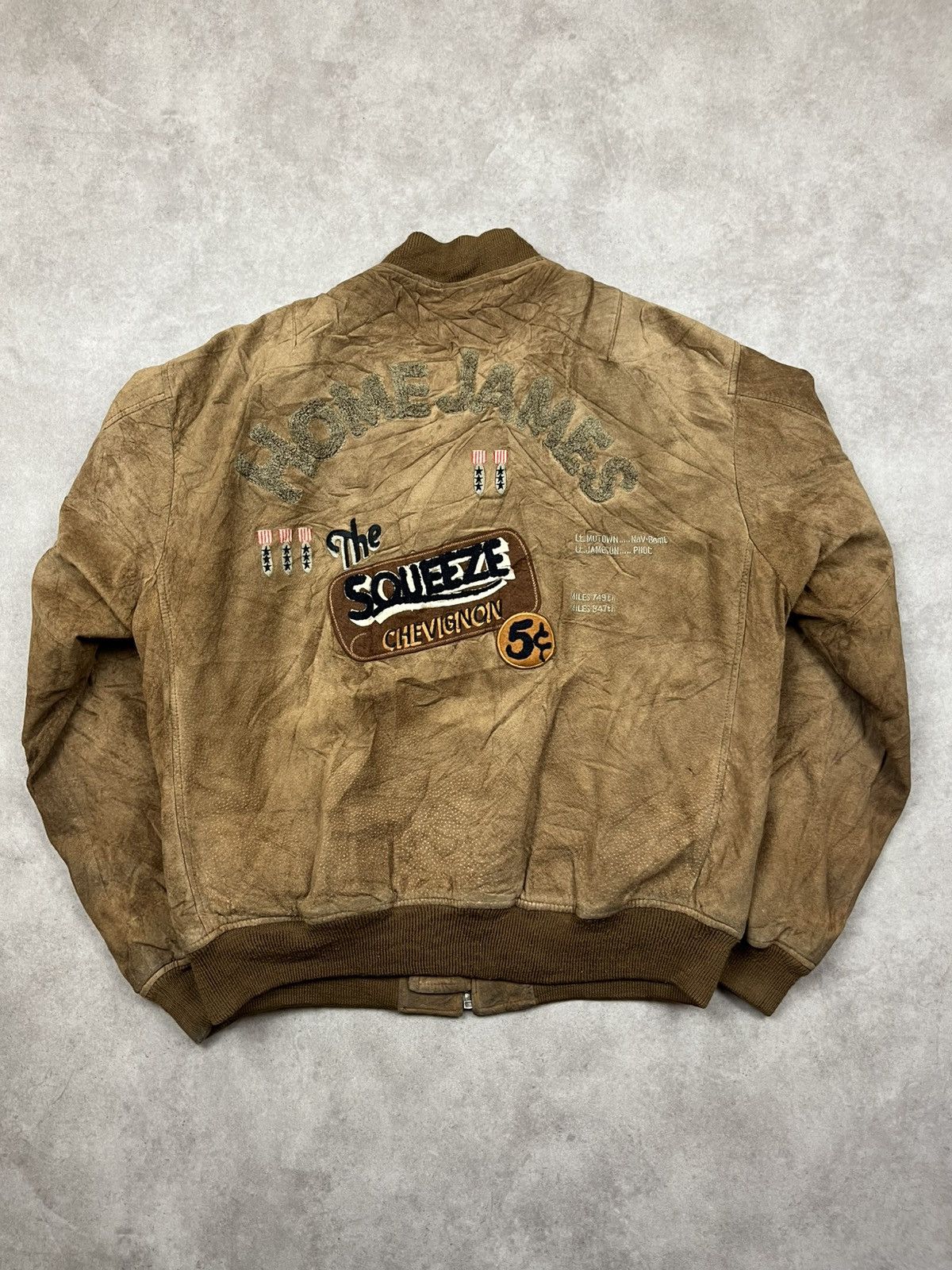 Bomber en daim chevignon vintage homme L