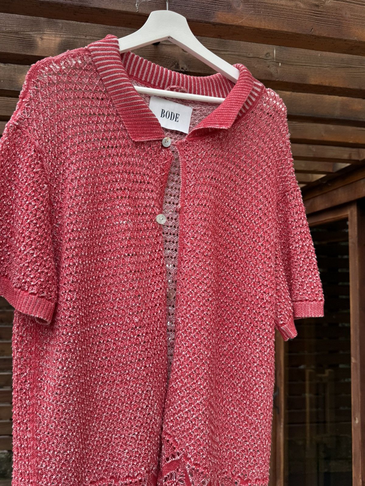 Bode BODE Duotone Lace Shirt - Red - great condition Size US M / EU 48-50 / 2 - 3 Thumbnail