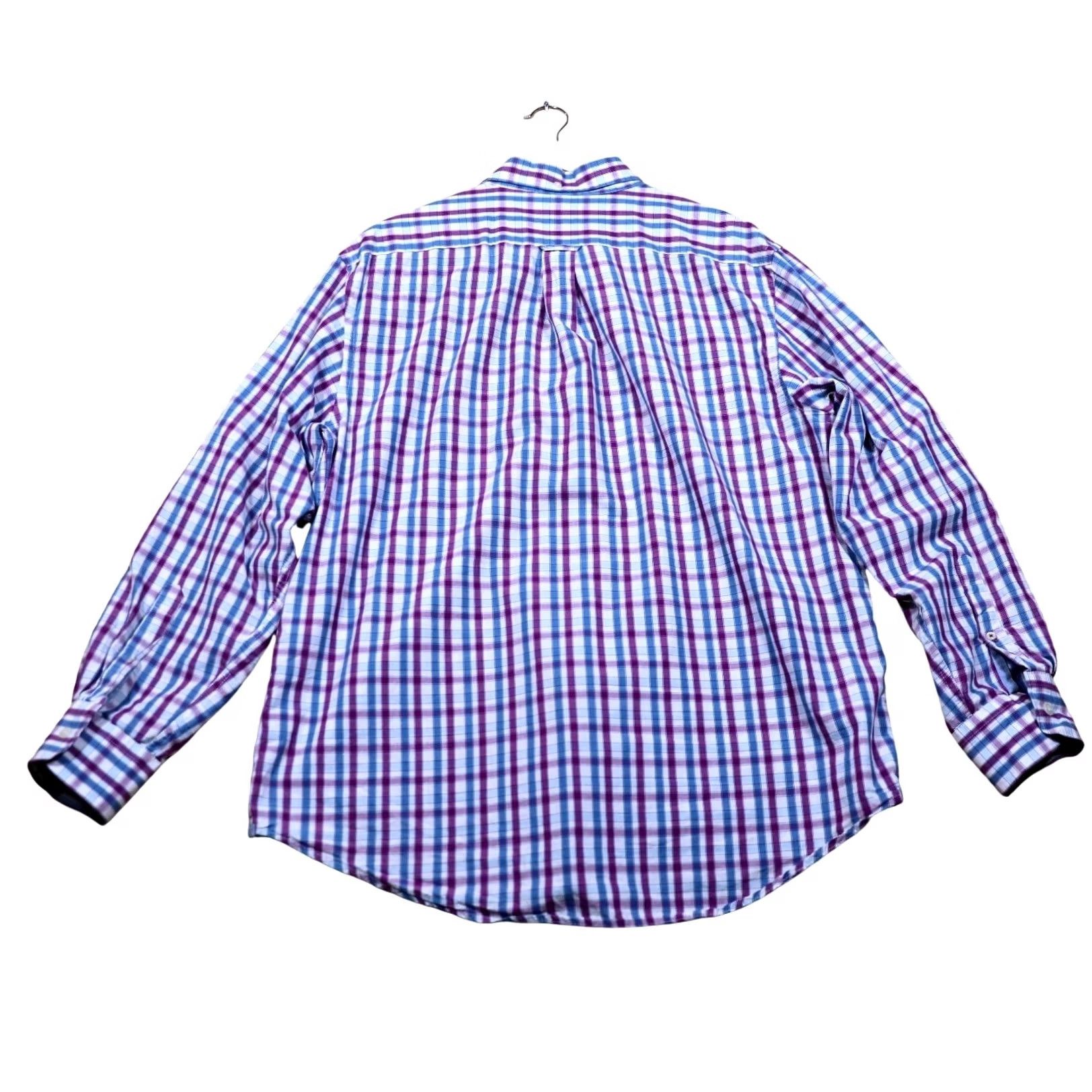 Izod IZOD Shirt Men's Large Long Sleeve Plaid Button Down Casual Dress Shirt Size US L / EU 52-54 / 3 - 6 Thumbnail