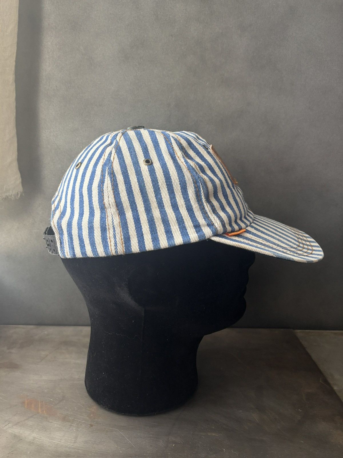 Levi's 1990s Levi's Jeans Hat Vintage Denim Snapback Striped Baseba Size ONE SIZE - 7 Thumbnail