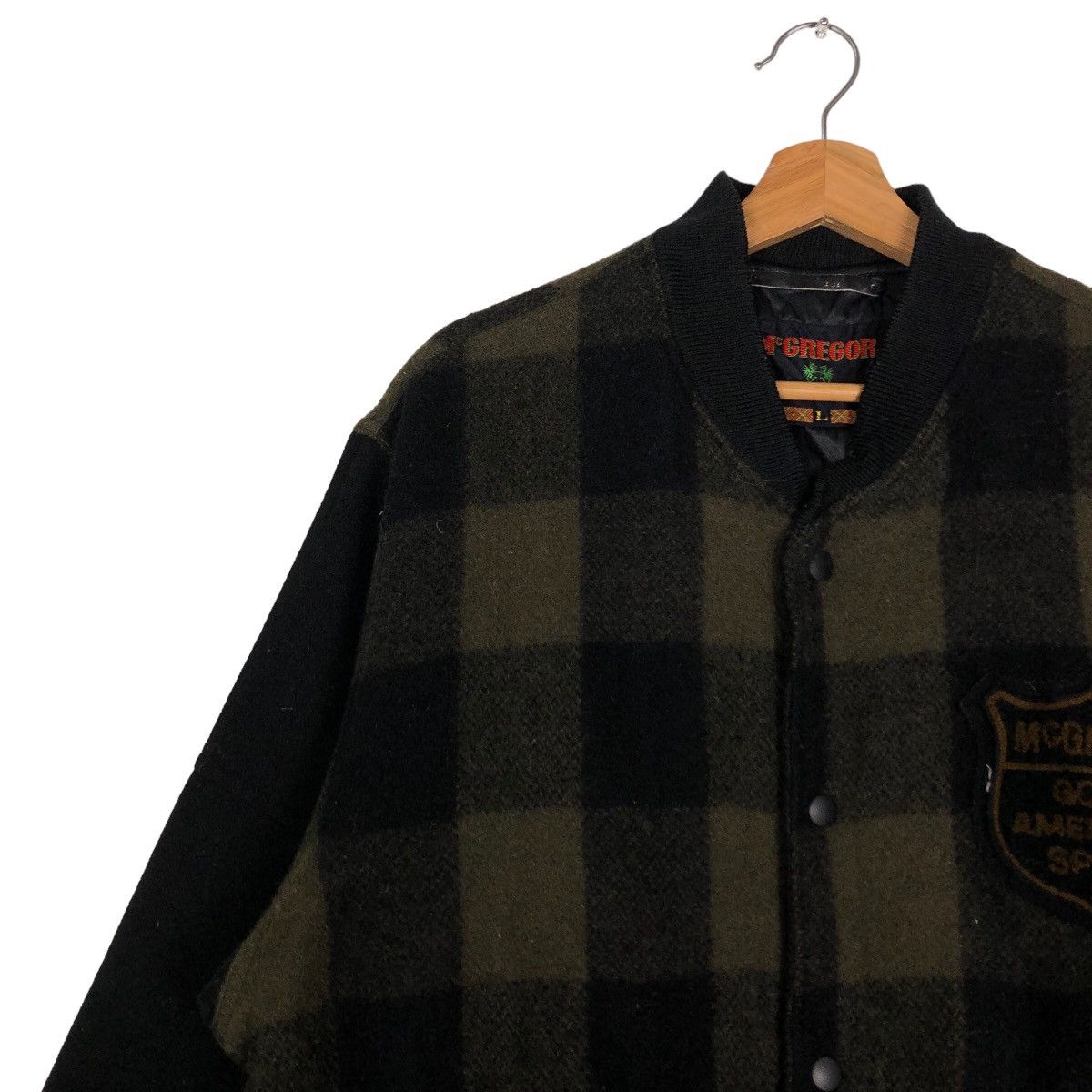 Japanese Brand 🔥Vtg Wool Herringbone Bomber Jacket Mc Gregor USA Size US L / EU 52-54 / 3 - 7 Thumbnail