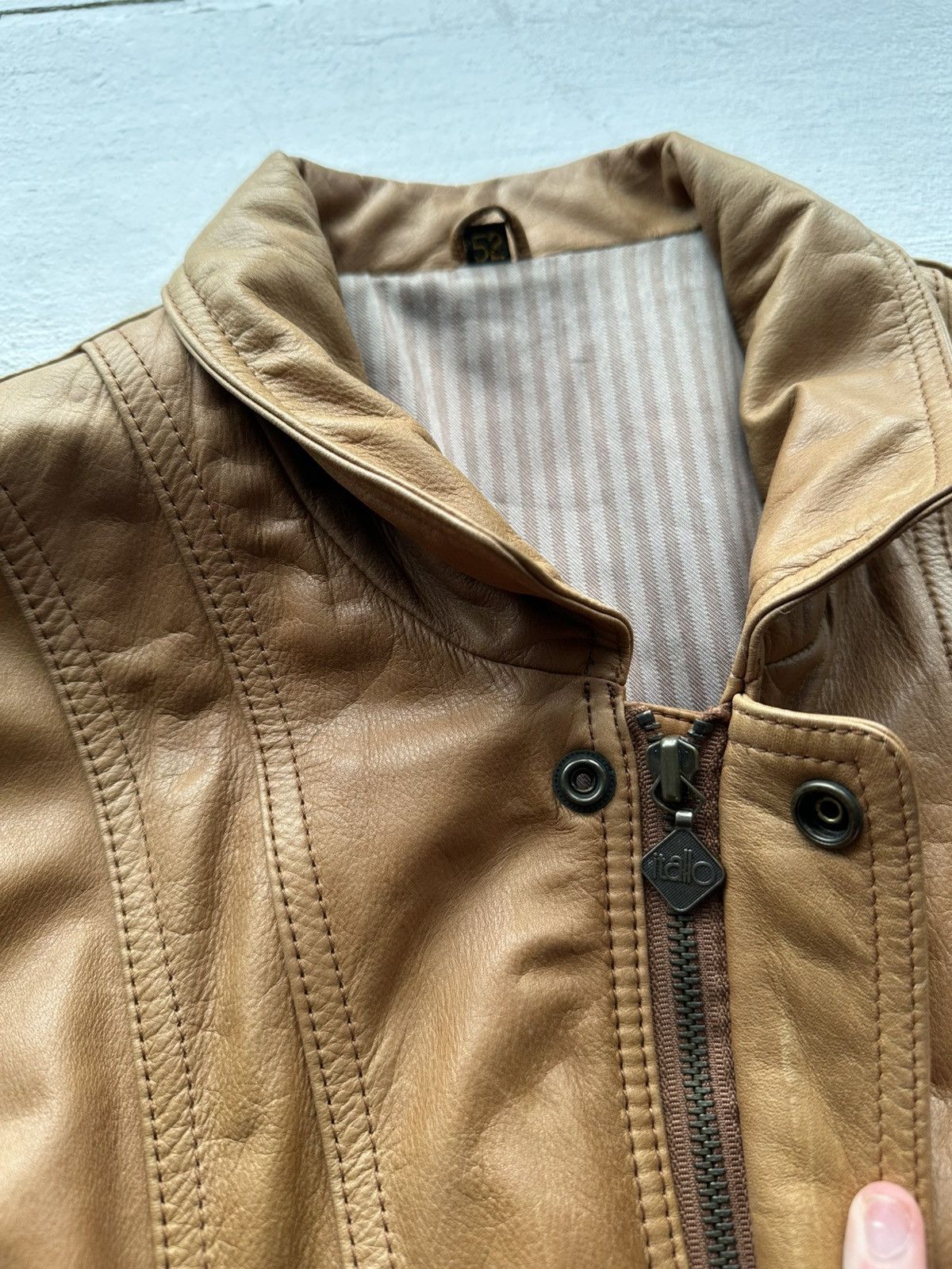 Vintage VNTG🚨 LEATHER JACKET CROPPED AVANT GARDE Y2K MOTO COWBOY Size US L / EU 52-54 / 3 - 7 Thumbnail