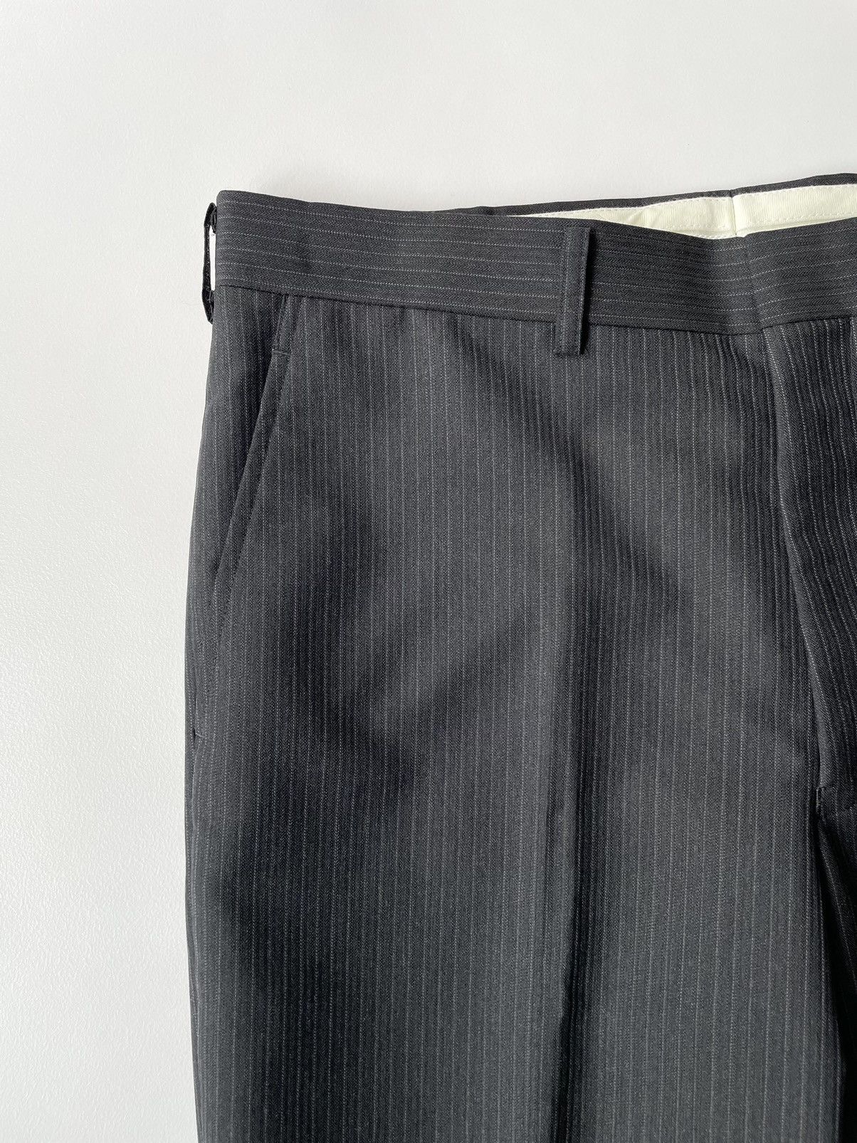 Comme des Garcons A/W 11 Dark Grey Pinstripe Wool Trousers Size US 34 / EU 50 - 2 Thumbnail