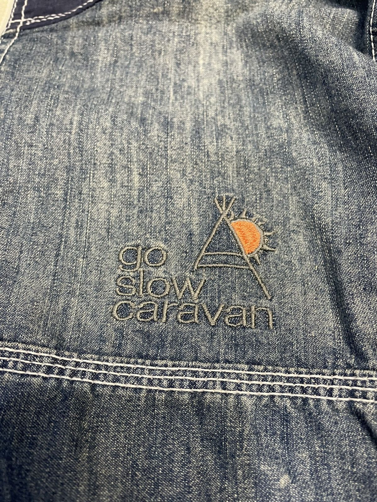 go slow caravan Native Embroidery Denim Mt. Parka Jacket Size US M / EU 48-50 / 2 - 5 Thumbnail