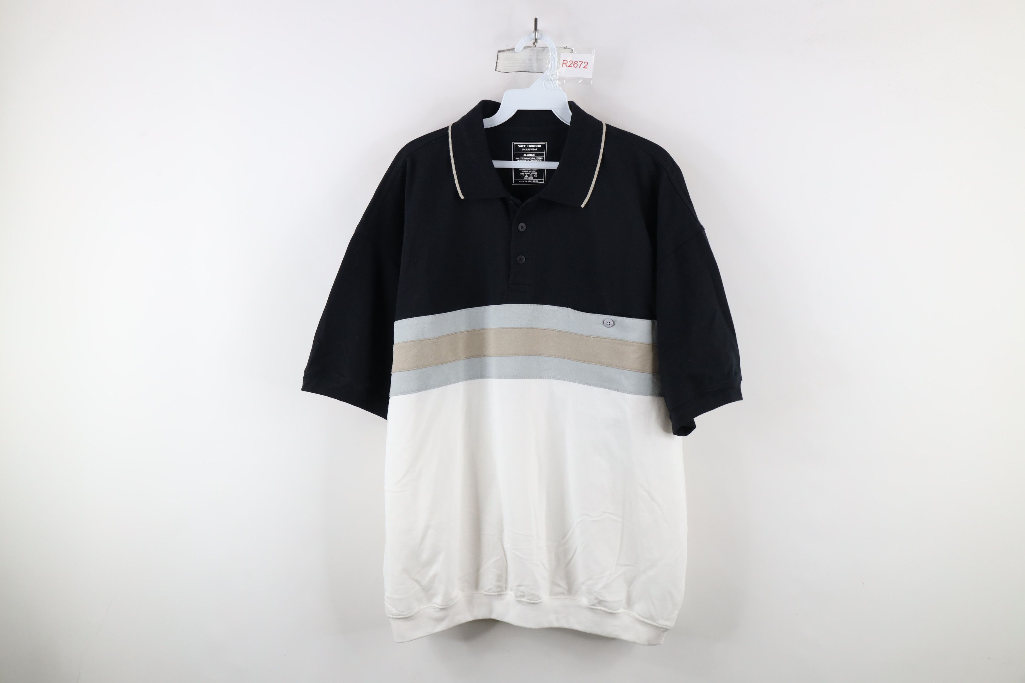 Vintage Vintage 90s Streetwear Block Striped Pullover Polo Shirt Size US XL / EU 56 / 4 - 1 Thumbnail