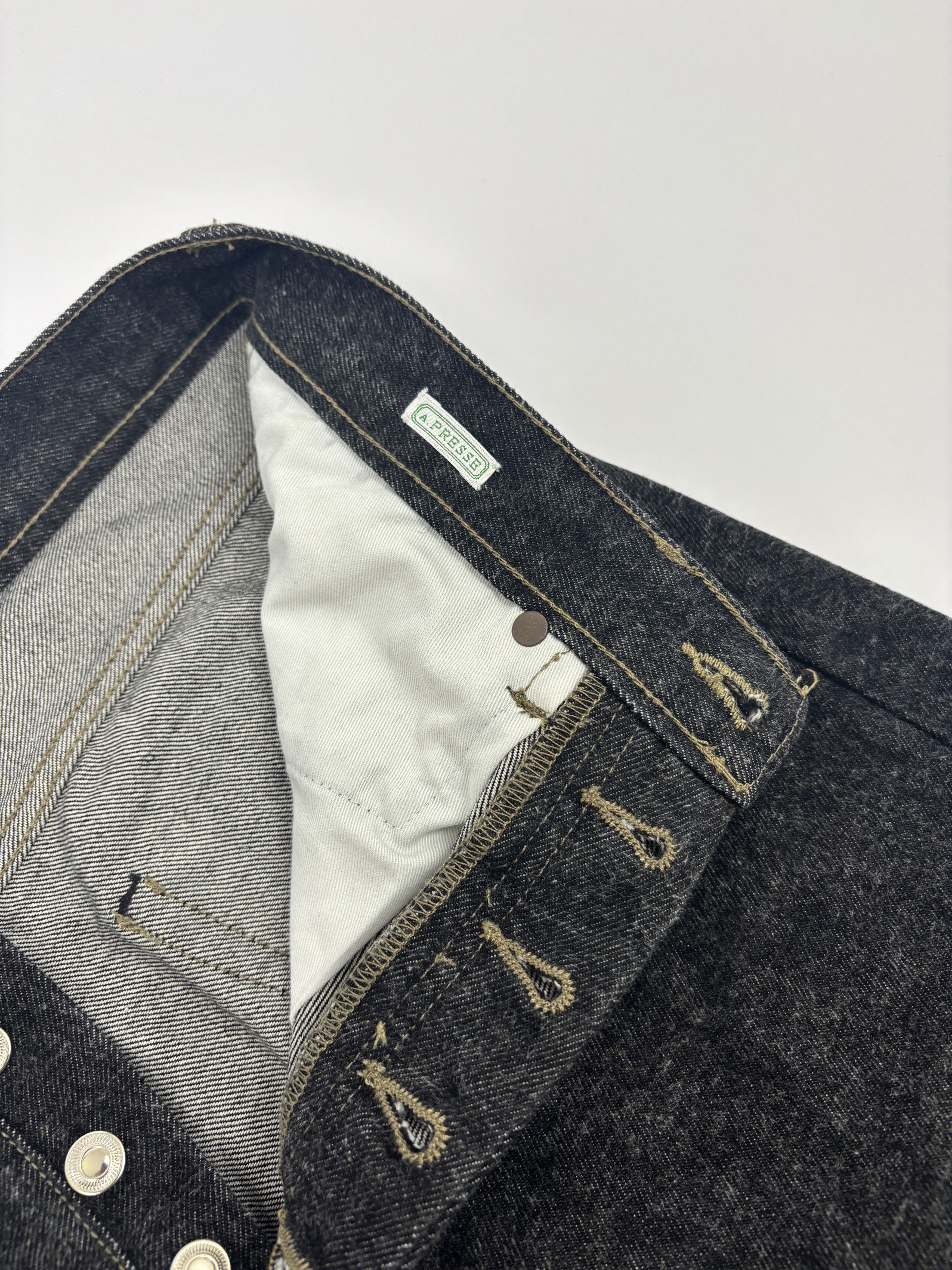 A.PRESSE A.PRESSE Black Washed Denim Jeans Size US 32 / EU 48 - 3 Thumbnail