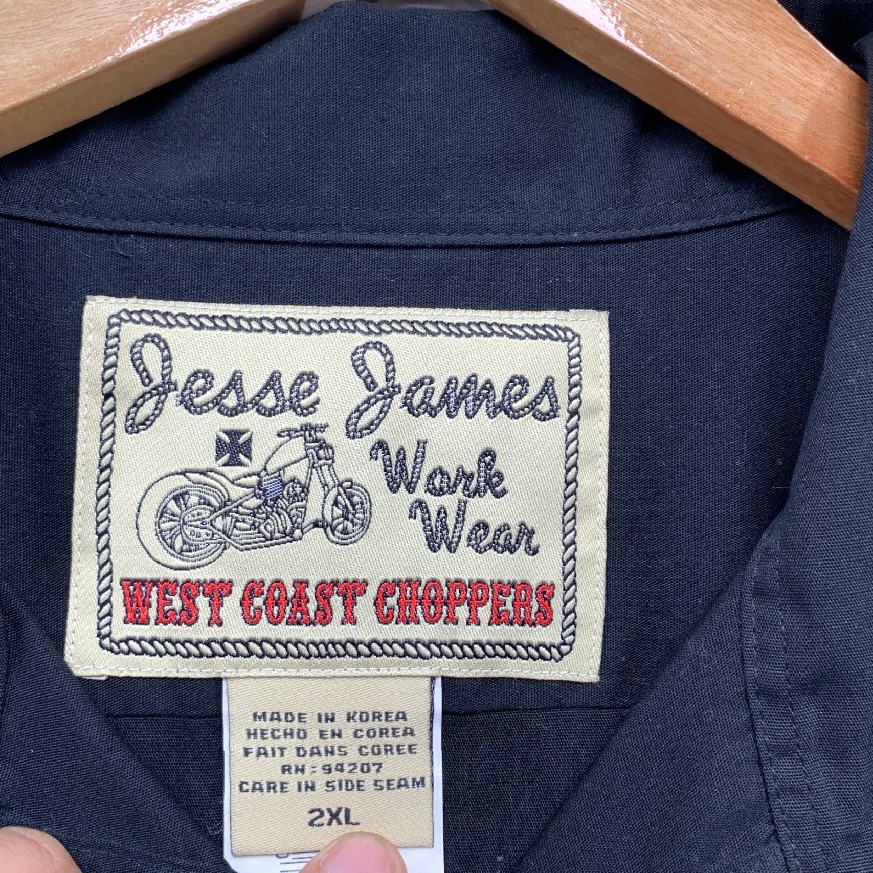 Jesse James West Coast Choppers Shirt Mens 2XL Button MC Club Embroidered New