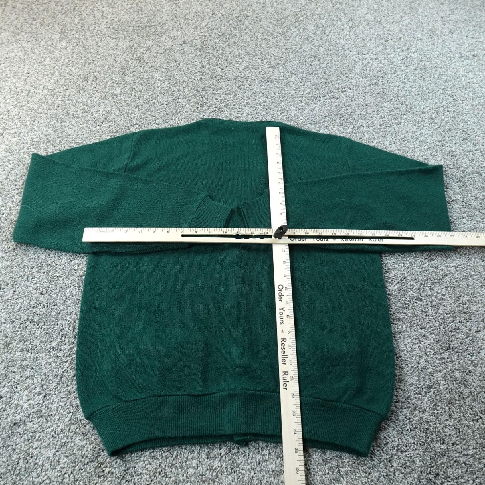 Vintage VINTAGE Kings Road Cardigan Sweater Mens L Green Acrylic V-Neck Knit Pockets Tight-Knit Size US L / EU 52-54 / 3 - 6 Thumbnail