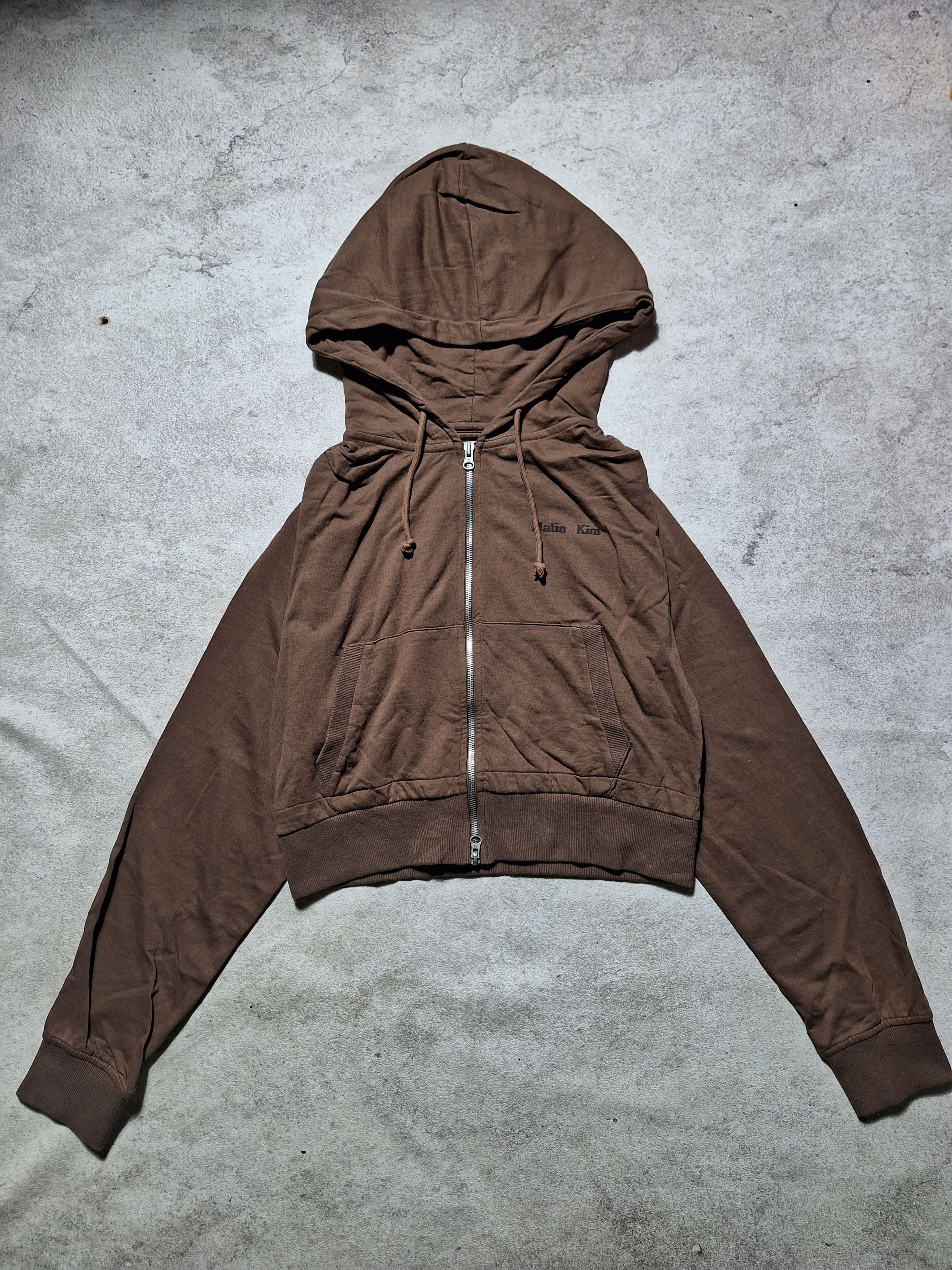 Matin Kim MATIN KIM STRING DETAIL CROP HOODY ZIP UP IN GREY Size M / US 6-8 / IT 42-44 - 1 Thumbnail