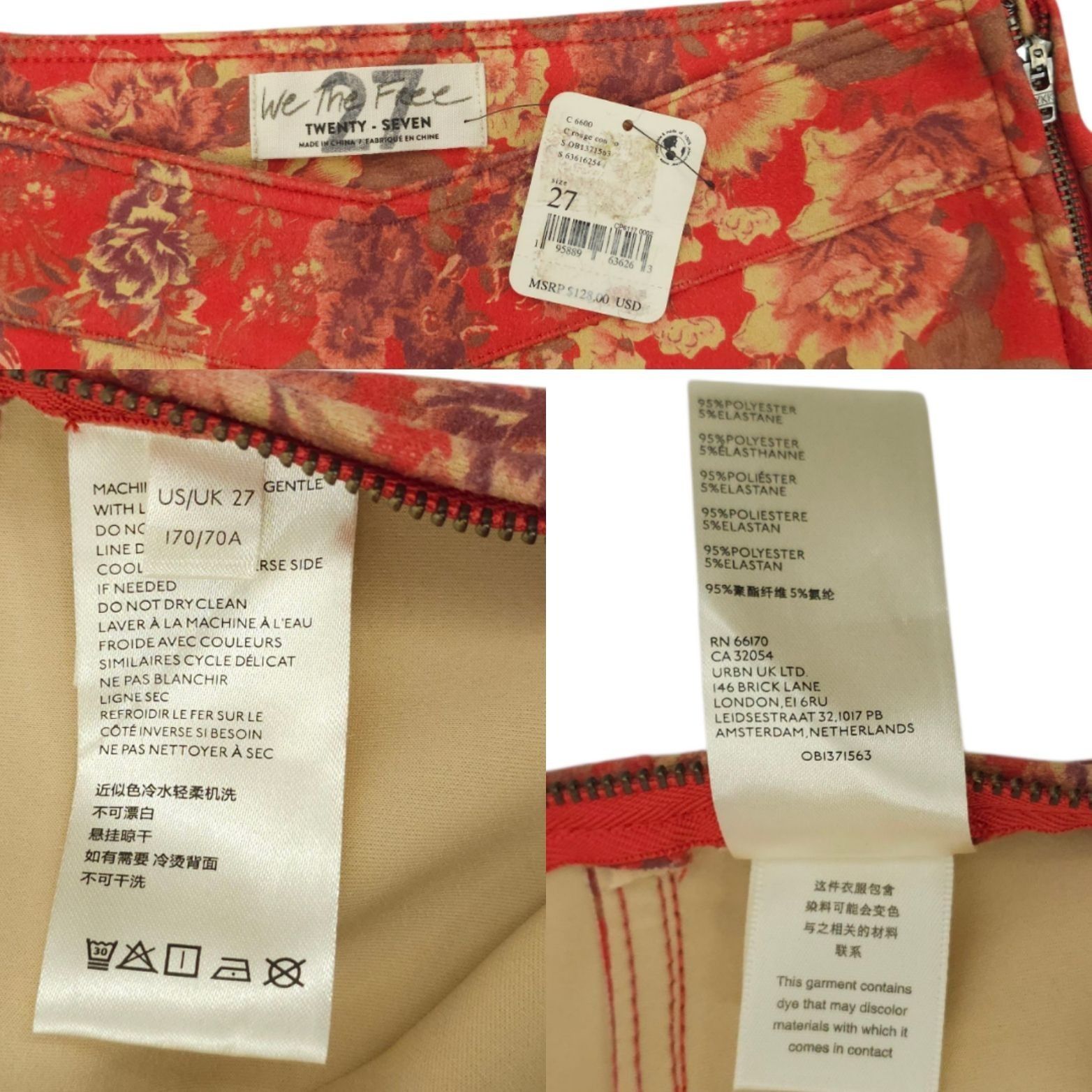 Free People We The Free People House Party Printed Pants Womens 27 Vegan Size 28" / US 6 / IT 42 - 8 Thumbnail