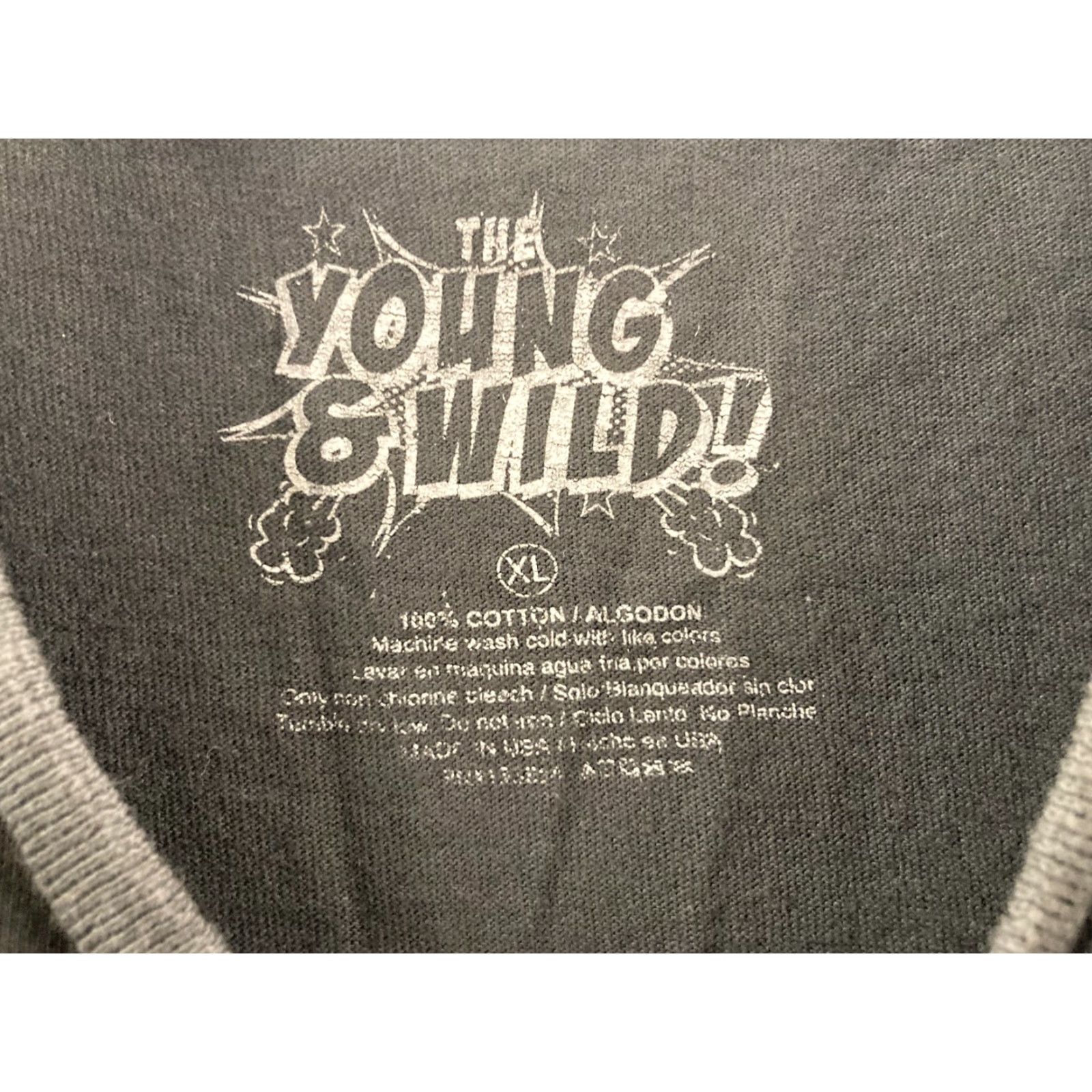 Vintage The Young and Wild Shirt Mens XL Black Skeleton Cards T-Shirt Size US XL / EU 56 / 4 - 2 Thumbnail