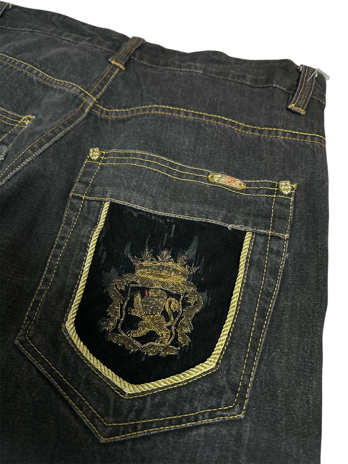 If Six Was Nine Y2K Seventh 7th Embroidered Baggy Jeans Goa Lgb Jnco Style Size US 36 / EU 52 - 3 Thumbnail