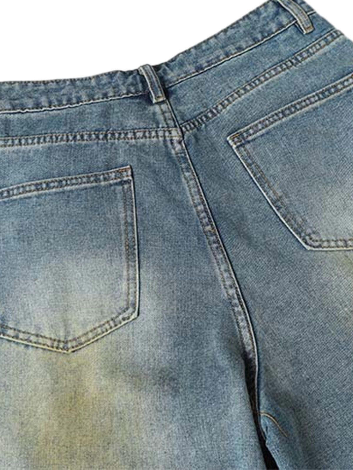 Japanese Brand Washed Distressed Spray-Painted Ripped Jorts Size ONE SIZE - 4 Thumbnail