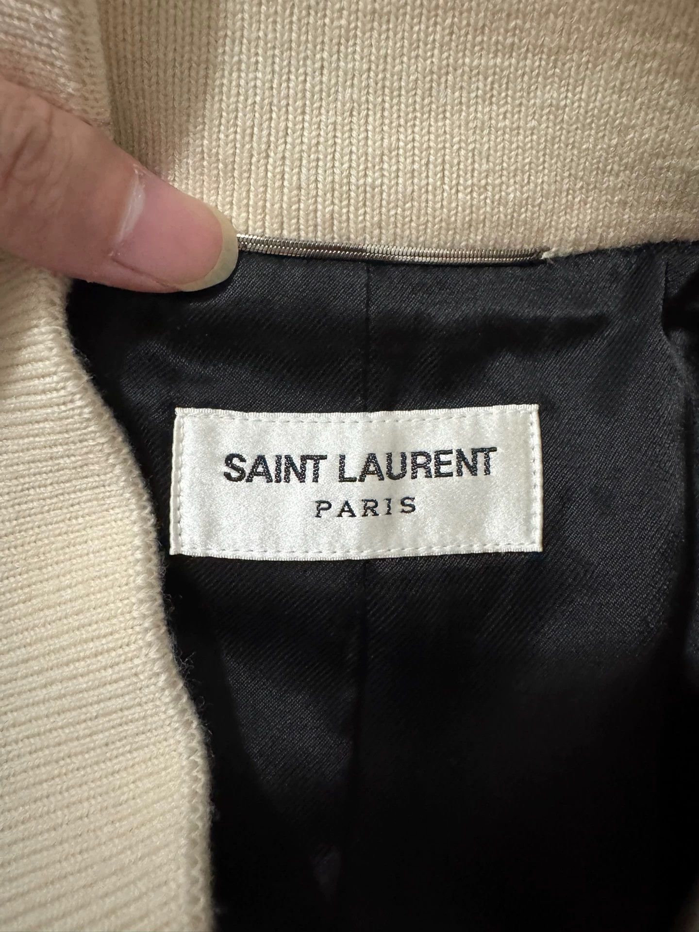 Saint Laurent Paris Saint Laurent leather black and white baseball jacket. Size XL / US 12-14 / IT 48-50 - 7 Thumbnail