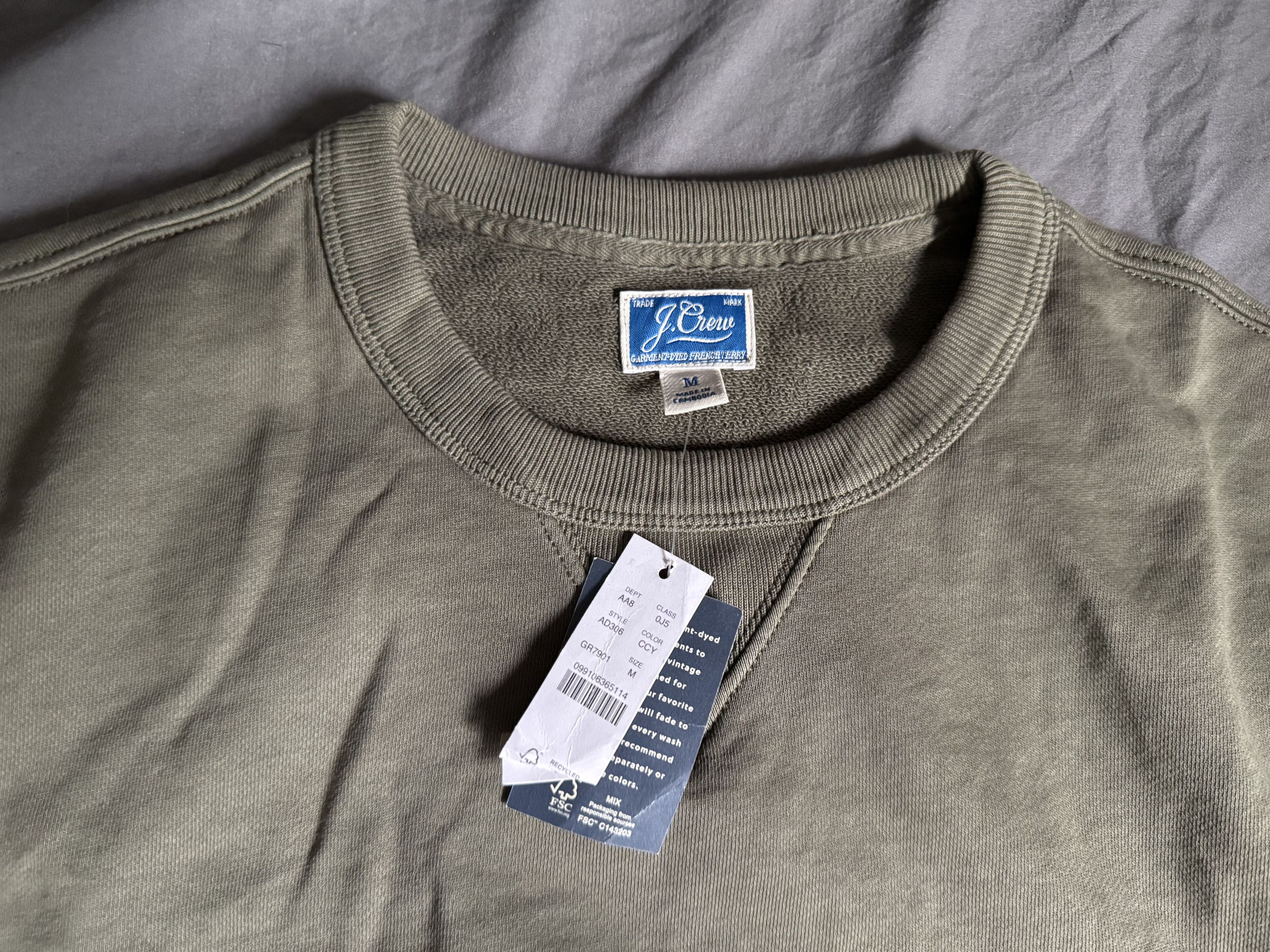 J.Crew J. Crew Garment-dyed french terry crewneck sweatshirt GREEN Size US M / EU 48-50 / 2 - 1 Thumbnail