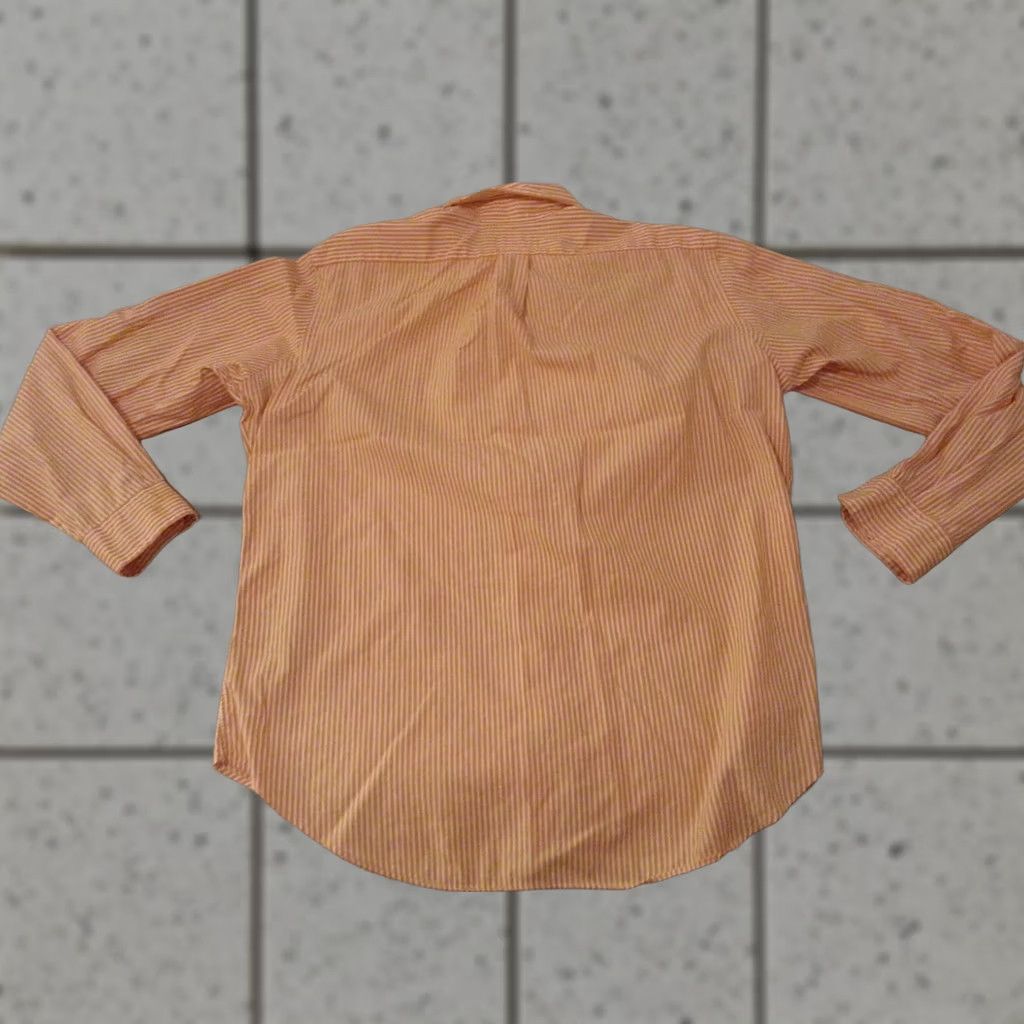 Polo Ralph Lauren Mens Polo Ralph Lauren Dress Shirt Large Yellow Stripes Button Cotton Size 42R - 1 Thumbnail