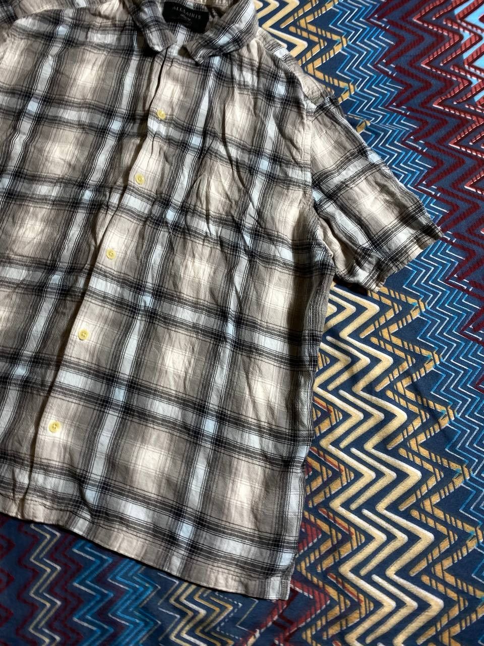 Allsaints × Vintage Allsaints Short Sleeve Plaid Button Up Size US M / EU 48-50 / 2 - 6 Thumbnail