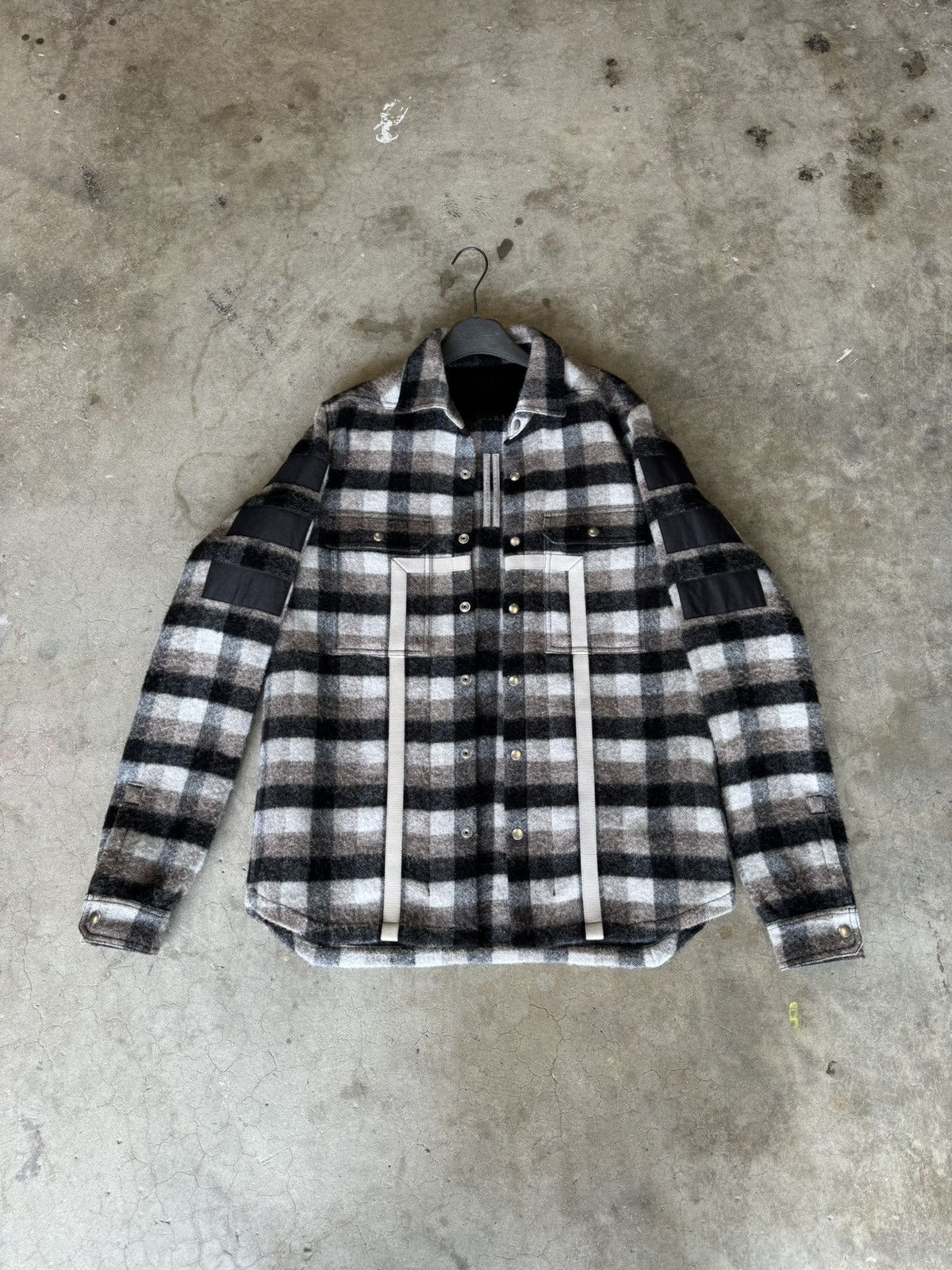 Rick Owens Rick Owen’s FW19 “Larry” Plaid Wool Outershirt Size US M / EU 48-50 / 2 - 2 Thumbnail