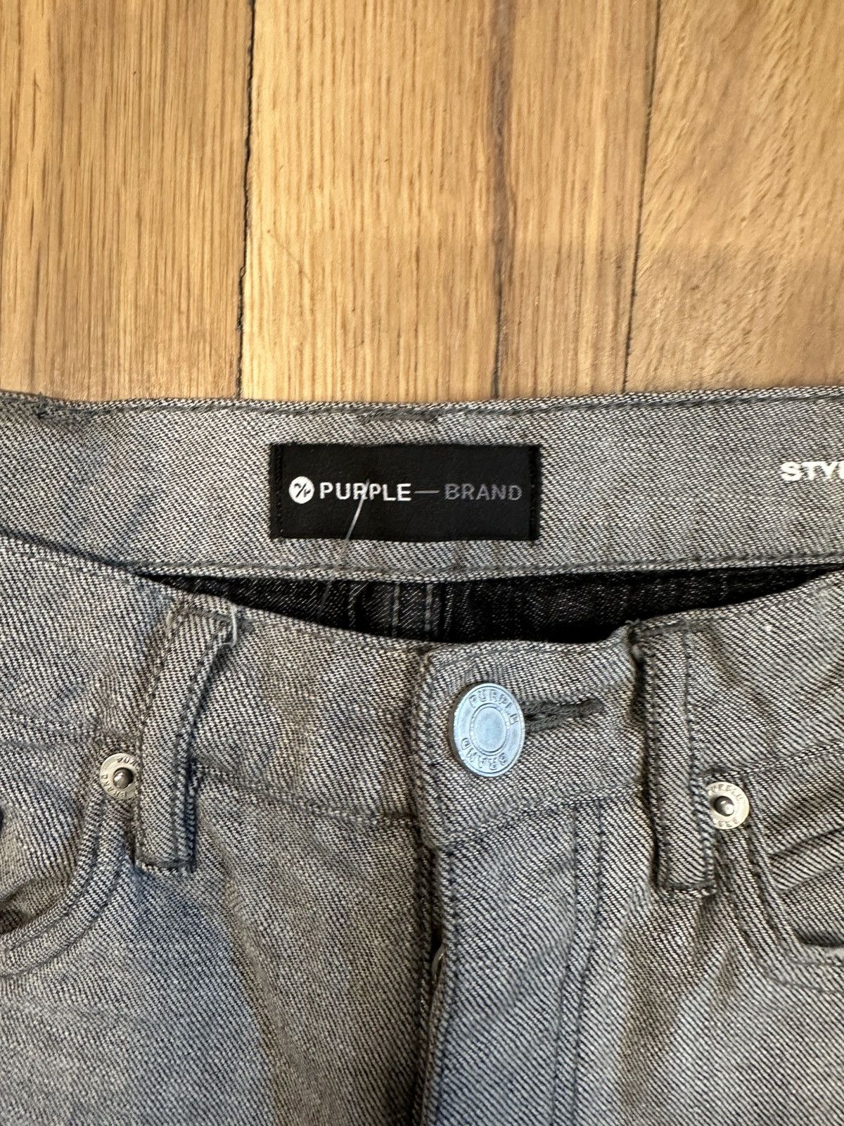 Purple Brand Purple Brand Stitched Patch Gray Denim Jeans Size 28 Size US 28 / EU 44 - 3 Thumbnail