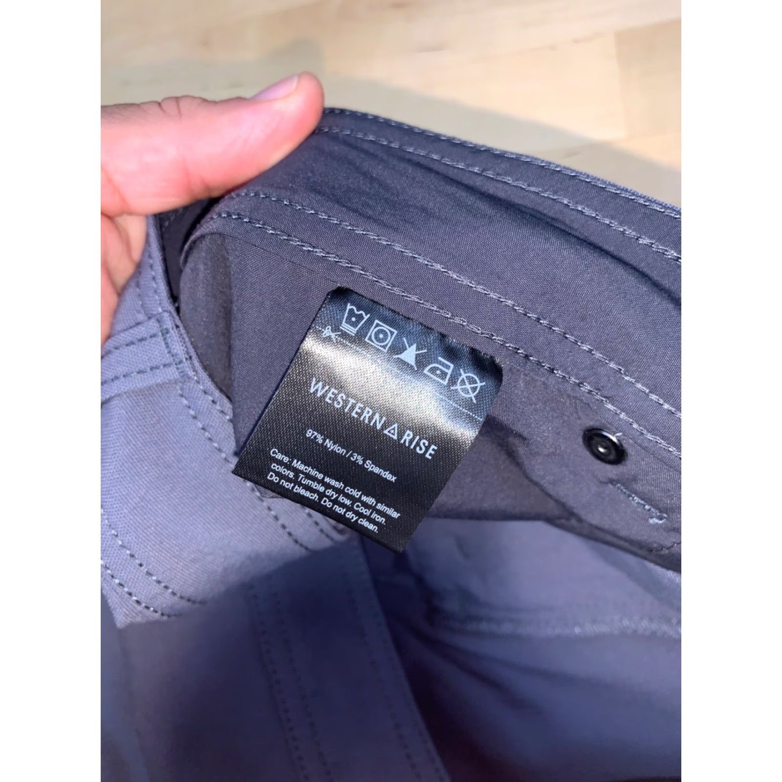 Vintage Western Rise Evolution Pants Men 34x30 Gray Chino Pants Casual Travel Workwear 5-Pocket Nylon Straight Size US 34 / EU 50 - 4 Thumbnail
