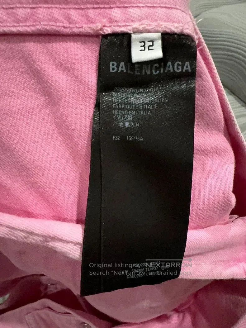 Balenciaga Balenciaga Pink Denim Jacket Size 32. Size US XS / EU 42 / 0 - 4 Thumbnail