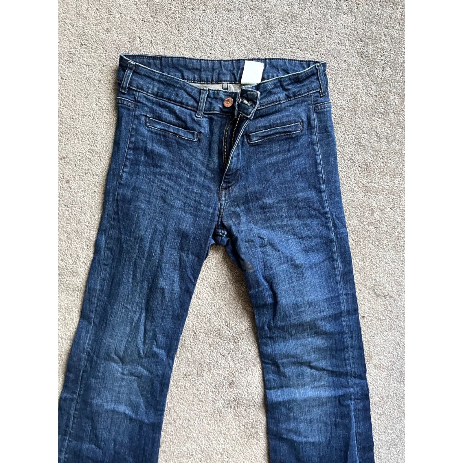 H&M VINTAGE H&M Women’s Jeans Flared High Waist 28 Blue Y2K Boho Rock Urban Size 28" / US 6 / IT 42 - 4 Thumbnail