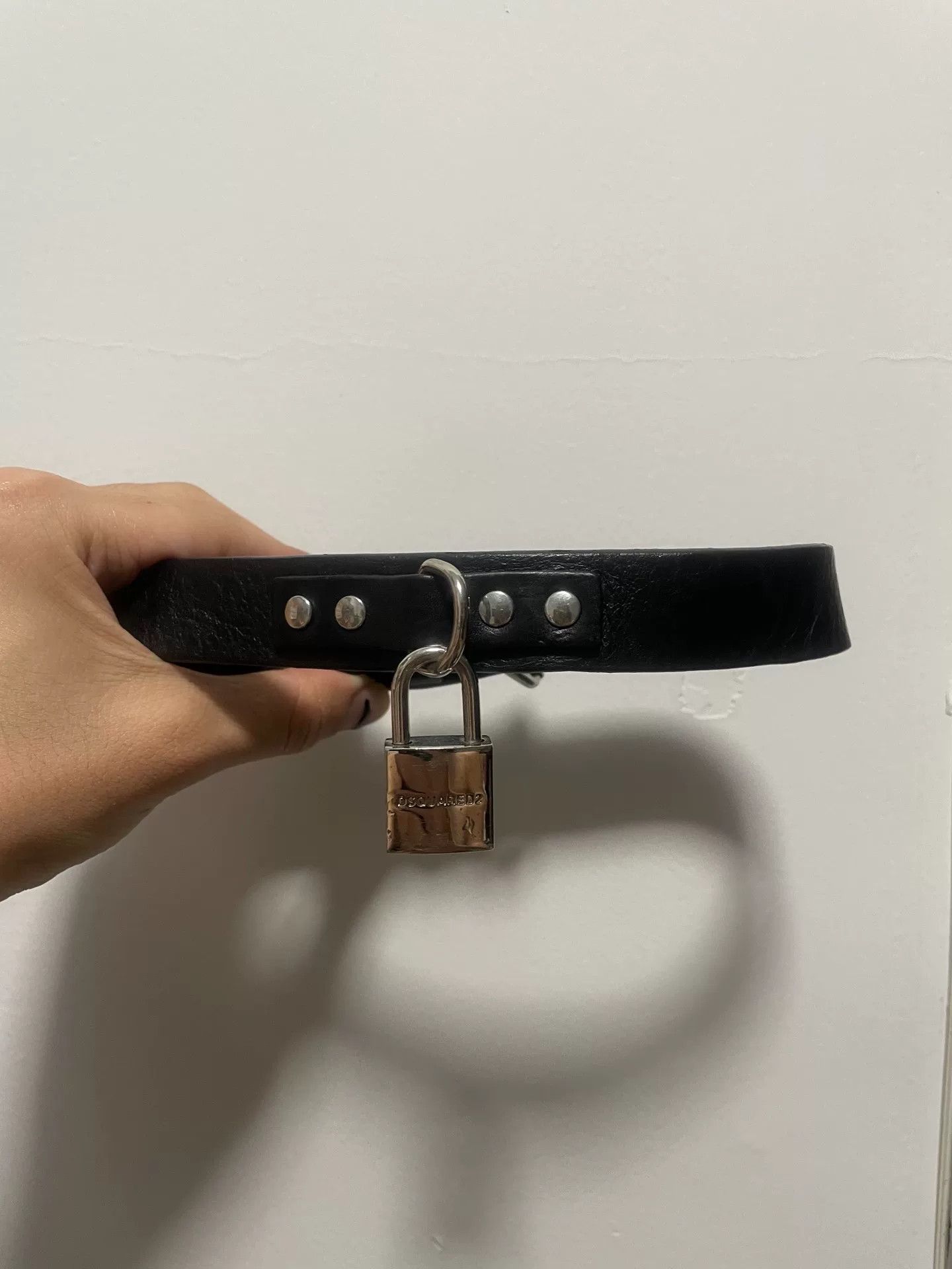 Dsquared2 Dsquared2 Leather Lock Choker Necklace Size ONE SIZE - 1 Thumbnail