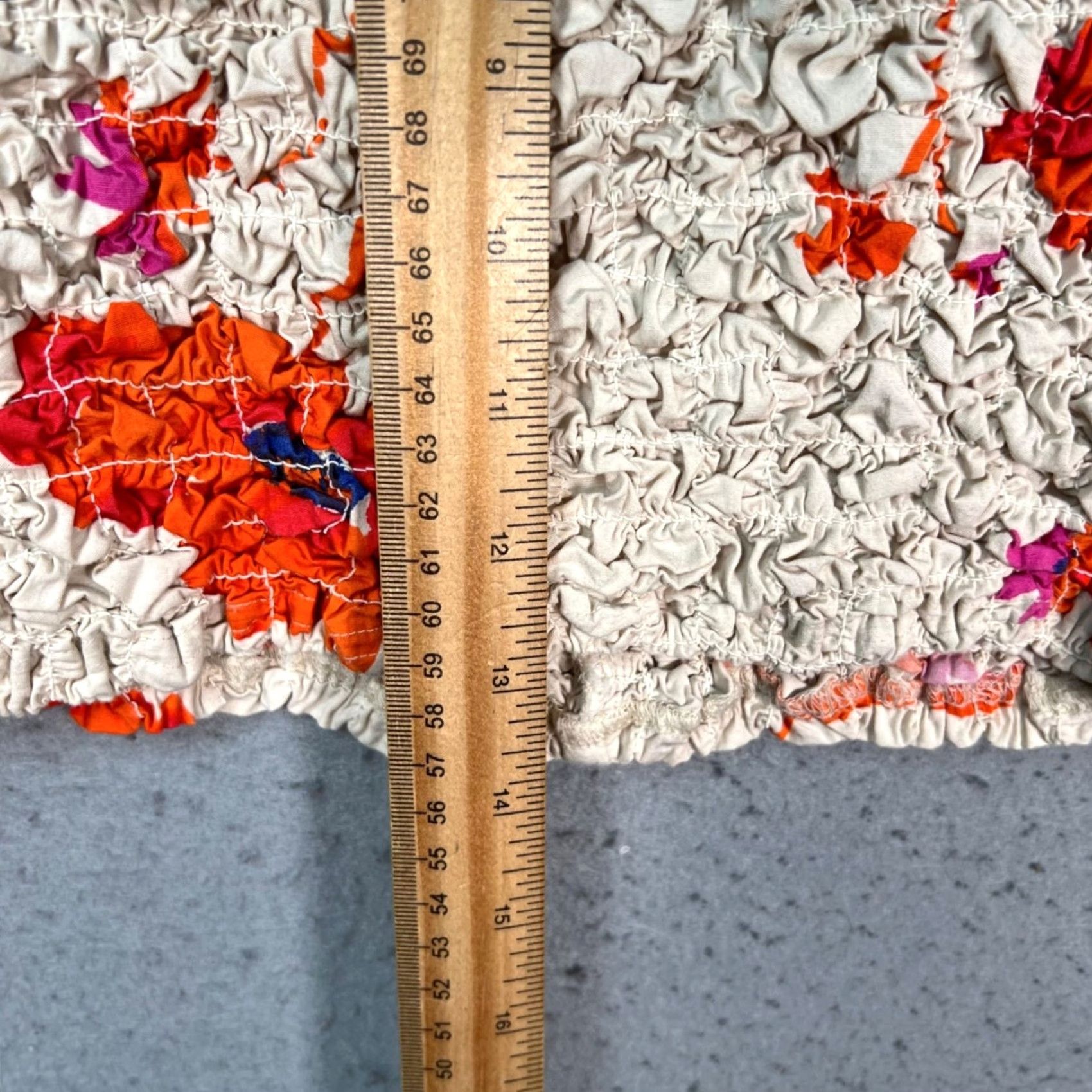 Free People Free People Womens Large Floral Cropped Top Beige Red Back Keyhole Blouse Shirt Womens L Floral 90s Vintage Optional? Size L / US 10 / IT 46 - 6 Thumbnail