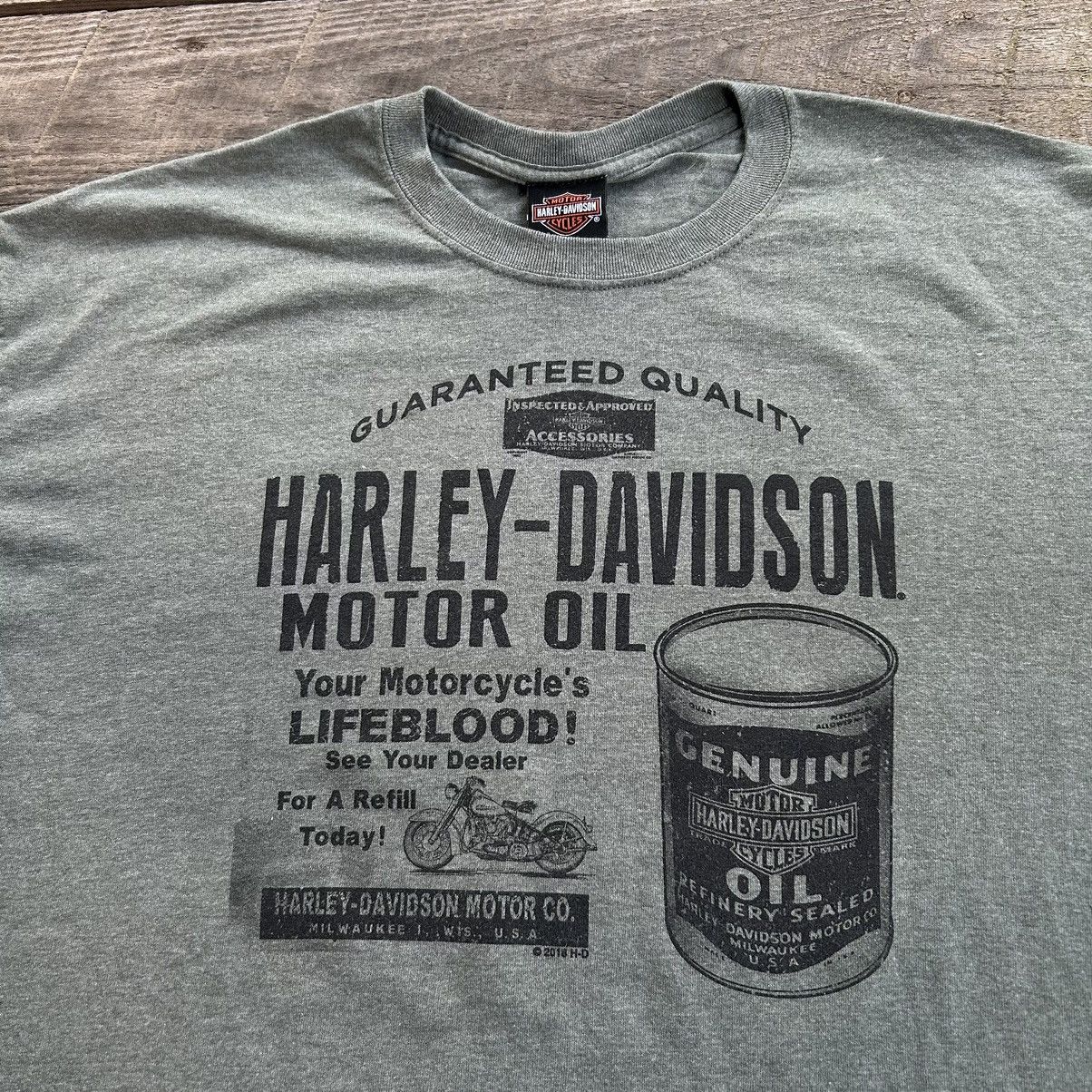 Harley Davidson × Vintage Vintage Y2K Harley Davidson Motorcycles Motor Oil T Shirt Size US XL / EU 56 / 4 - 2 Thumbnail
