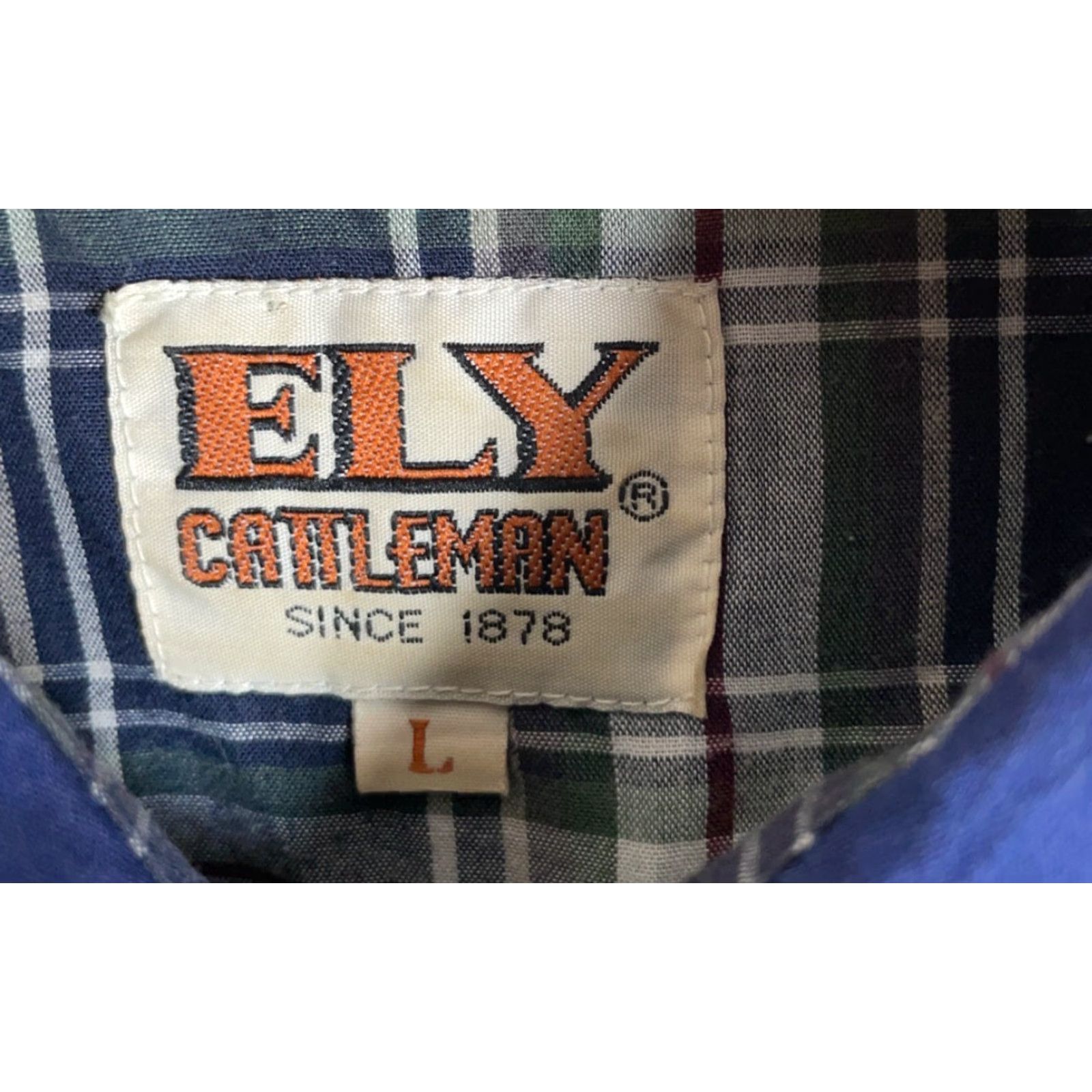 Vintage Ely Cattleman Western Shirt Men Large Plaid Lightweight Pearl Snap Rockabilly Two Tone Blue Size US L / EU 52-54 / 3 - 3 Thumbnail