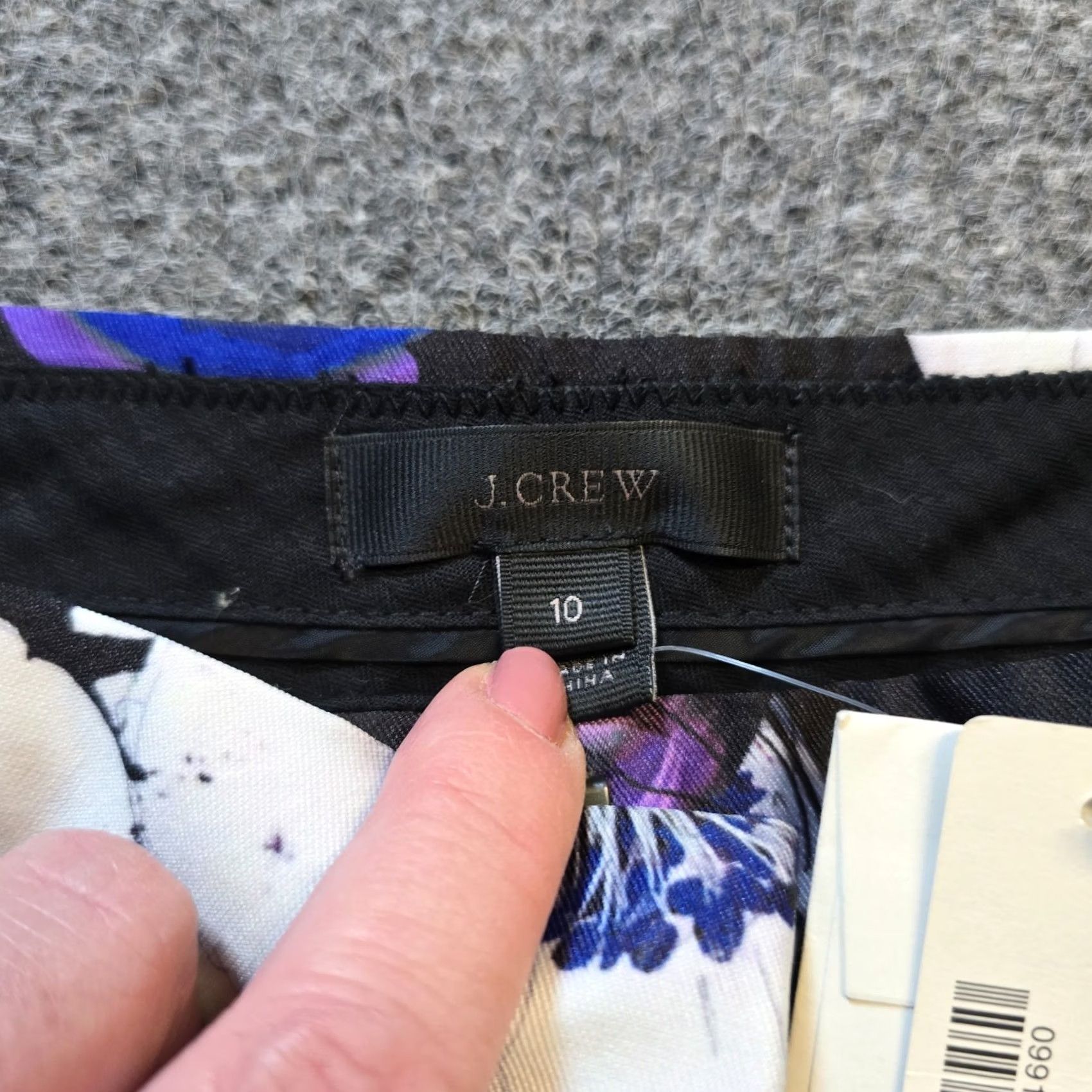 J.Crew J.CREW Pants Womens Size 10 Black Purple Floral Straight Leg Dressy Size 32" / US 10 / IT 46 - 4 Thumbnail