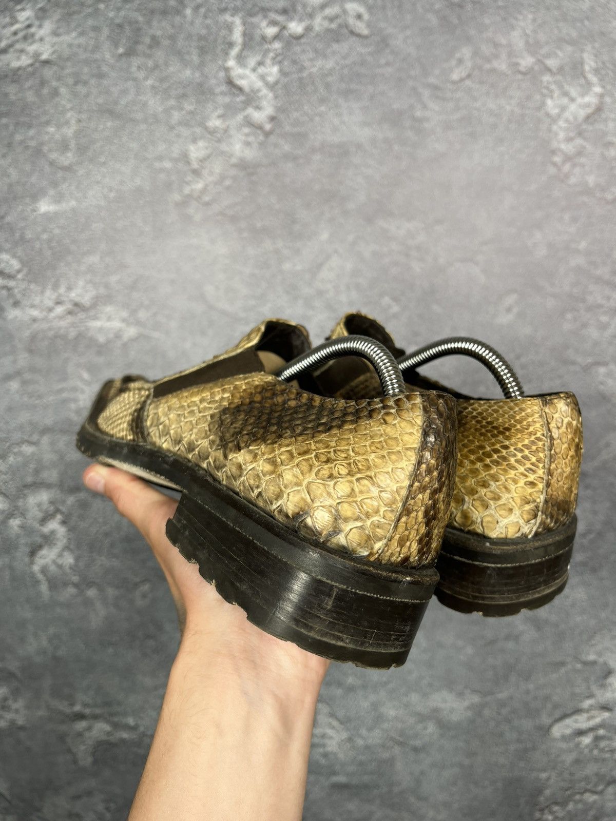 Leather × Vintage Vintage Handcrafted Genuine Python Leather Shoes Size US 9 / EU 42 - 9 Thumbnail
