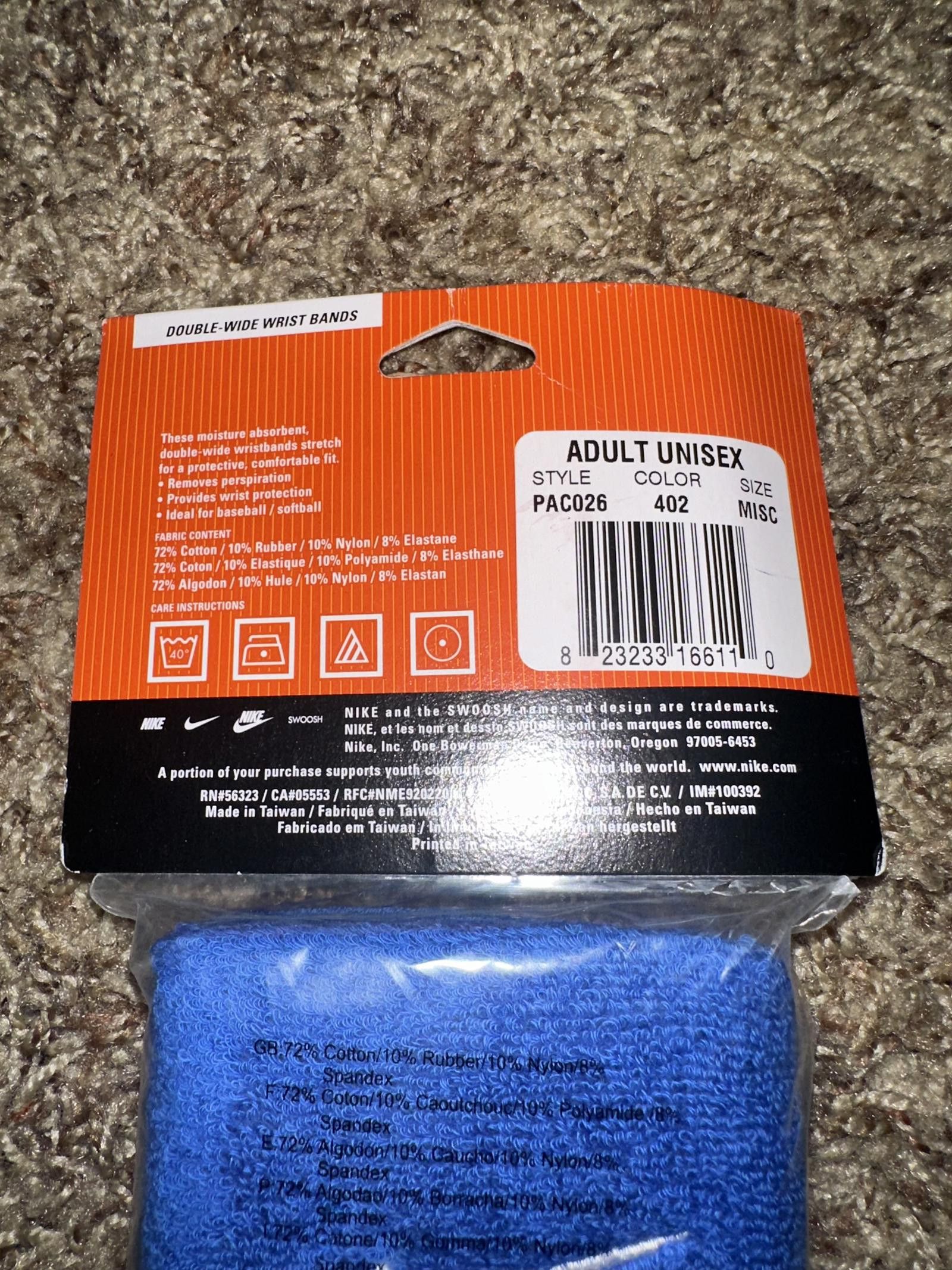 Nike Nike Baseball/Softball 2 #37 Blue Double Wide Wrist Bands Size ONE SIZE - 5 Thumbnail