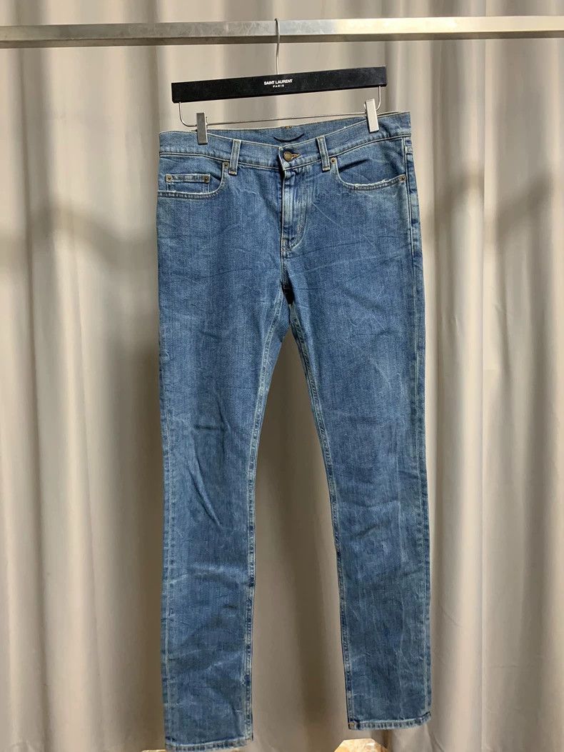 Saint Laurent Paris 2016FW indigo wash denim pants