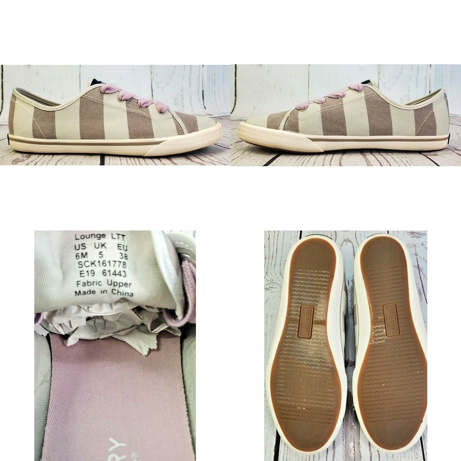 Sperry Sperry Lounge LTT Women’s 6 M Light Blue Gray Striped Canvas Slip-On Sneakers Size US 6 / IT 36 - 8 Thumbnail