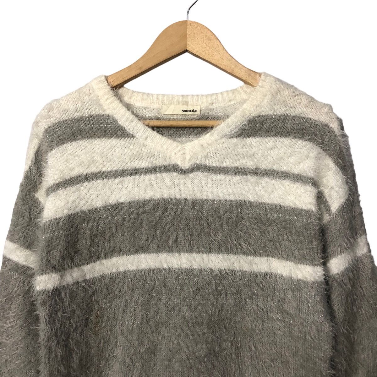 Homespun Knitwear Vintage Shoo La Rue Crewneck Mohair Striped Knitwear Sweater Size S / US 4 / IT 40 - 4 Thumbnail