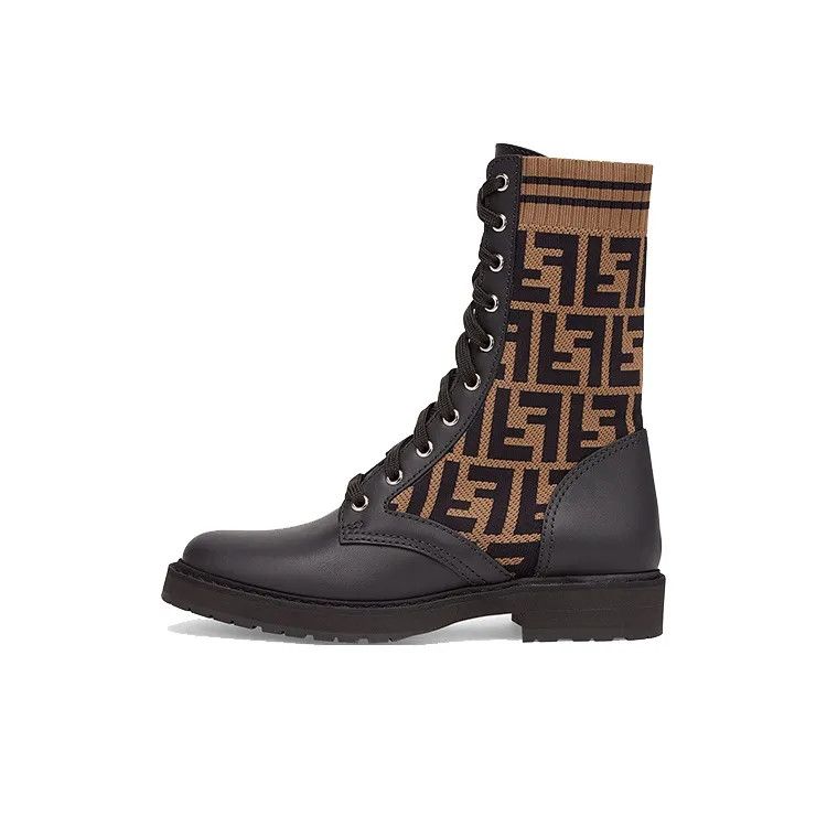 Fendi o1w1db10325 8T6780 Rockok Boots in Black & Brown Size US 11 / IT 41 - 4 Thumbnail