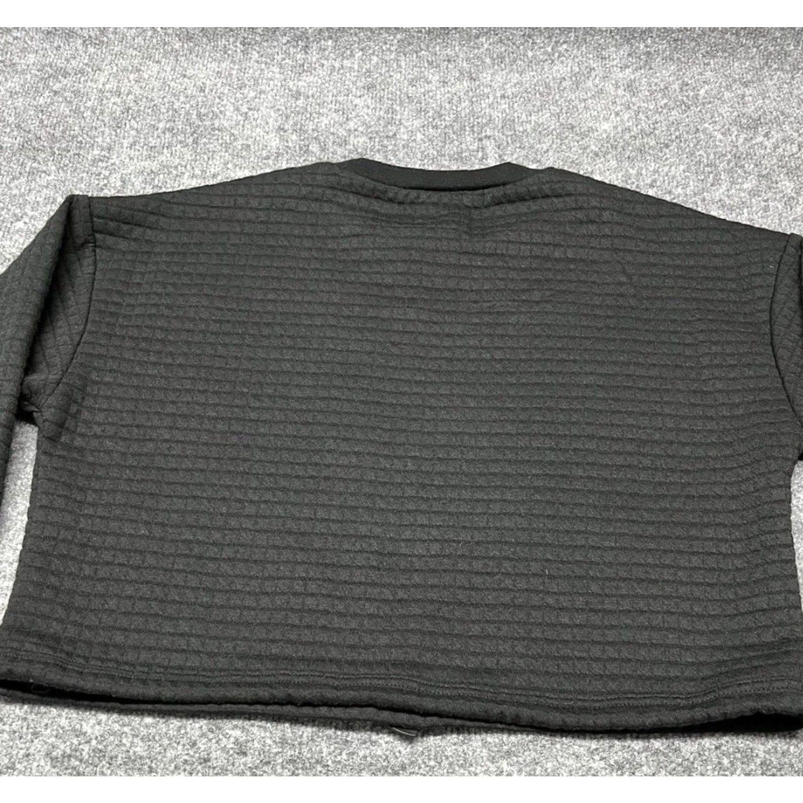 Vintage Rue21 Sweatshirt Womens Cropped M Black Long Sleeve Bungee Toggle Quilted New Size M / US 6-8 / IT 42-44 - 3 Thumbnail