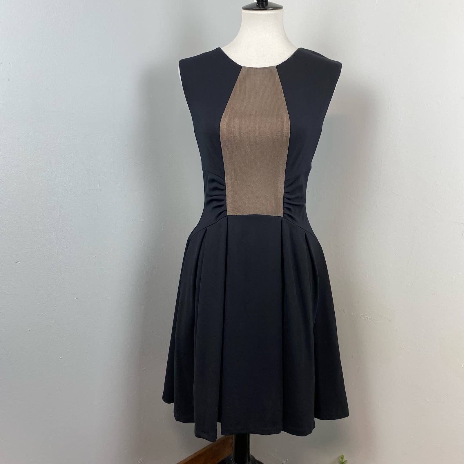 NEW Eva Franco Black Nude Mesh Fit and Flare Dress Size 6 -  magambanetwork.com