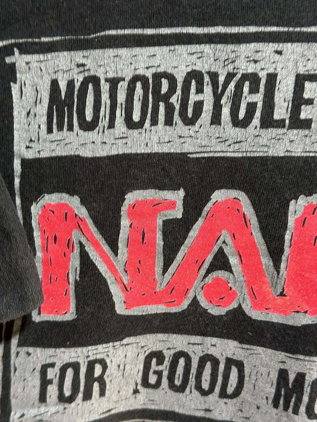 Fruit Of The Loom Thrashed Vintage Motorcycle Top Fashion Leader Nankai Faded Size US L / EU 52-54 / 3 - 3 Thumbnail