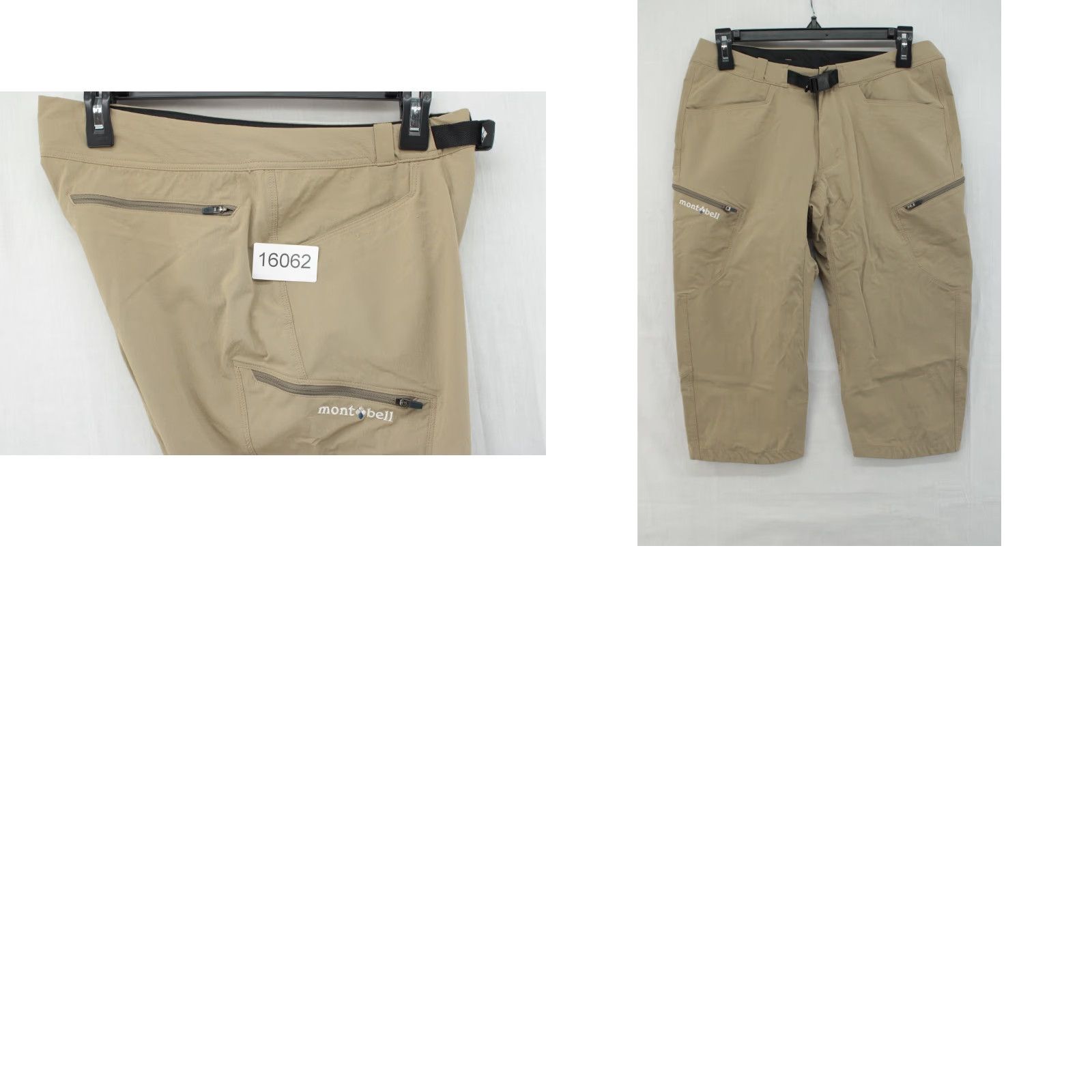 Montbell VINTAGE Mont Bell Hiking Shorts Men S Tan Nylon Belted 17" Inseam Beige 4-Way Stretch Cargo Pocket Mens Size US 29 - 8 Thumbnail