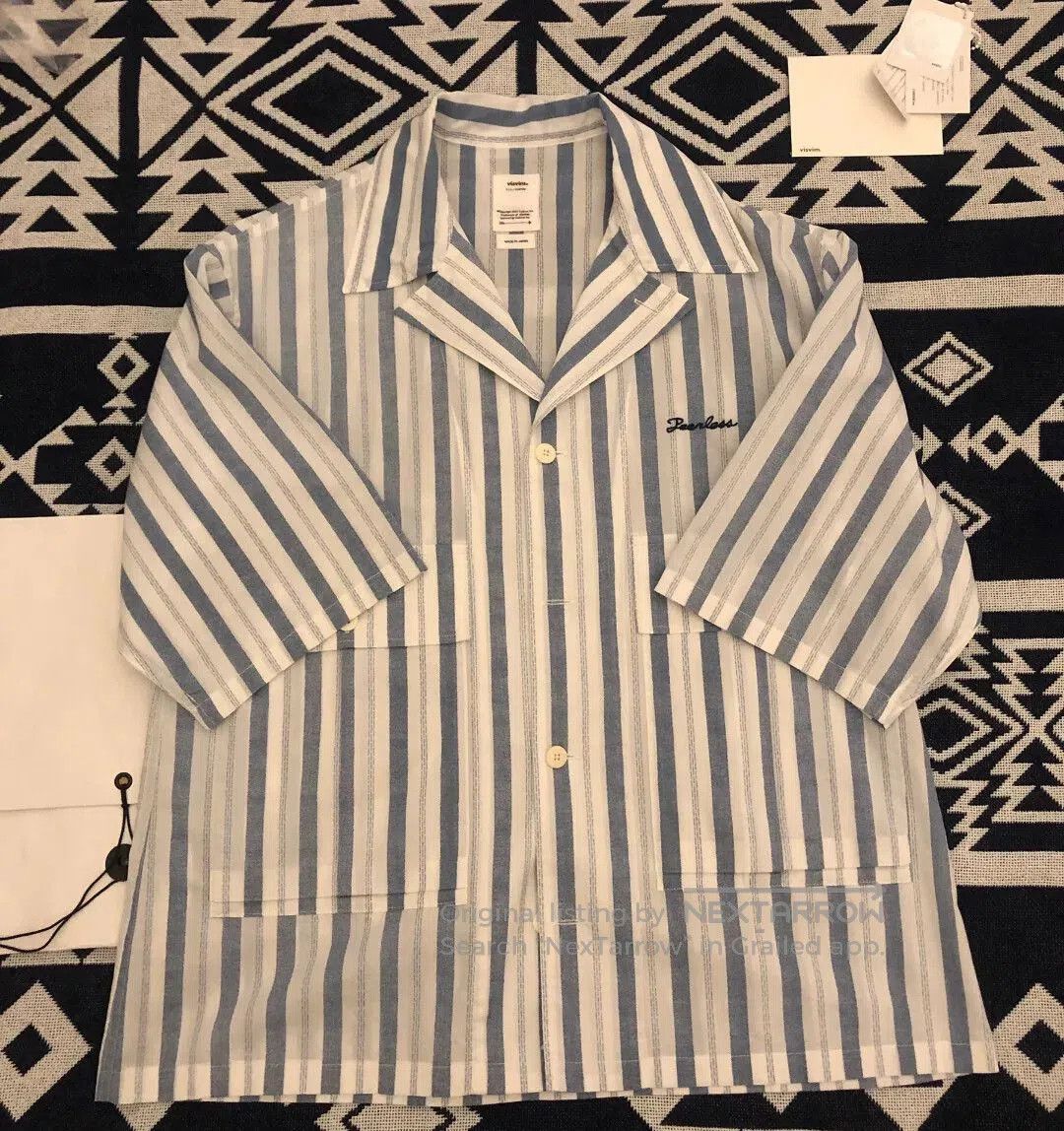 Visvim Visvim 20SS CORNET S/S Blue Stripe Shirt. Size US S / EU 44-46 / 1 - 3 Thumbnail