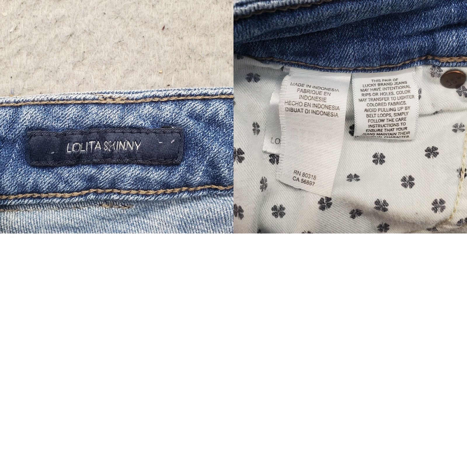 Lucky Brand Lucky Brand Lolita Skinny Jeans Womens Size 6 Denim Blue Distressed Frayed Hem 5-Pocket Stretch Distinguished Distressed Hem Size 28" / US 6 / IT 42 - 8 Thumbnail