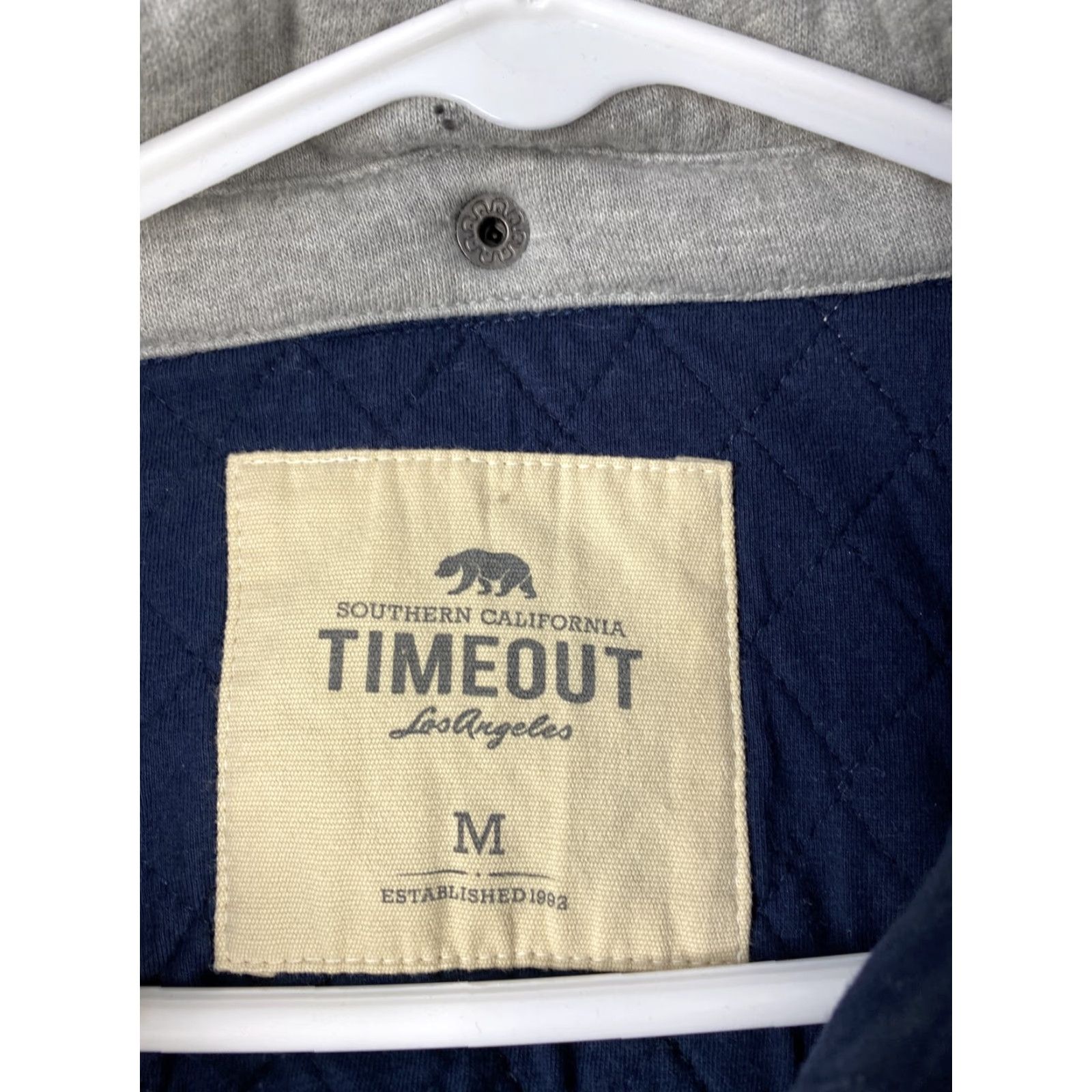 Vintage Timeout Hoodie Mens Medium Gray Pullover Long Sleeve Sweatshirt Logo Accent, Slim Fit, Cotton Blend Knit, Hooded, 33-2 Size US M / EU 48-50 / 2 - 4 Thumbnail