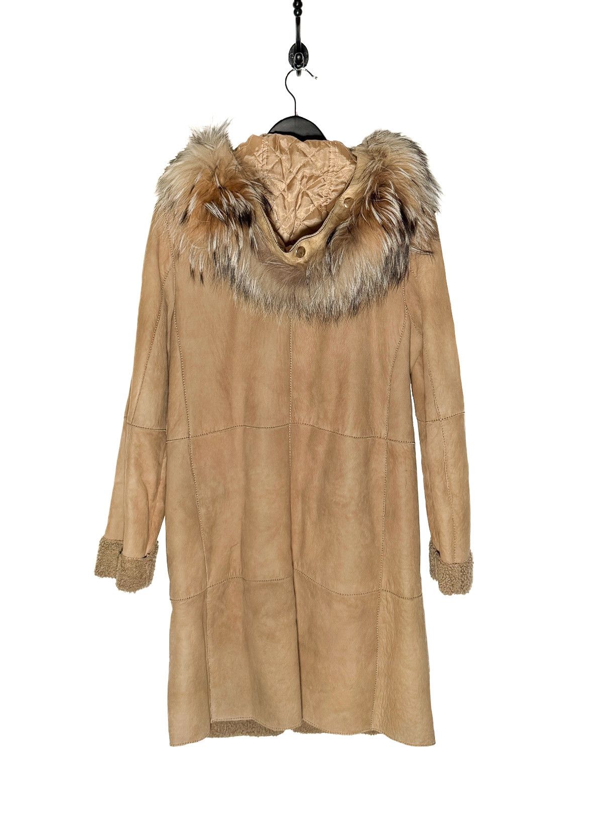 Dolce & Gabbana D&G Amovible Fur Hood Beige Shearling Coat Size S / US 4 / IT 40 - 3 Thumbnail